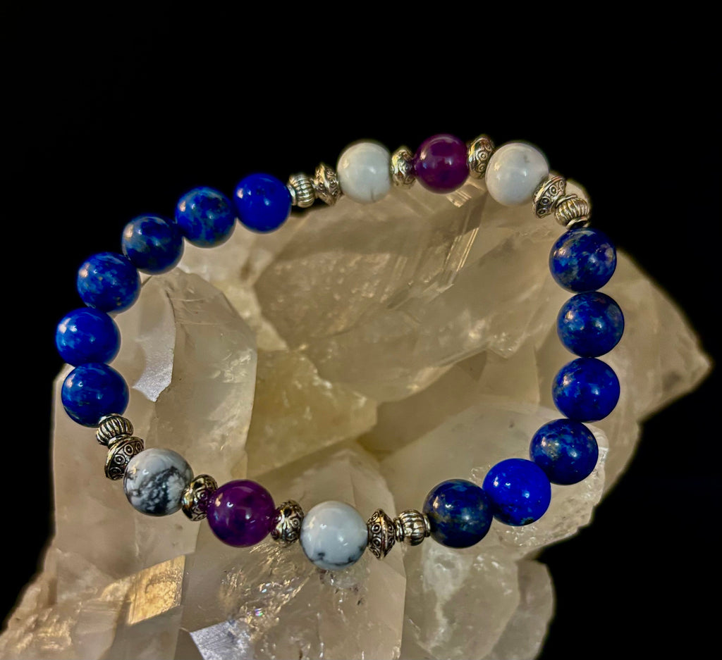 Clear Mind Mental Clarity Bracelet – Howlite, Lapis & Amethyst | | Wiccan Center