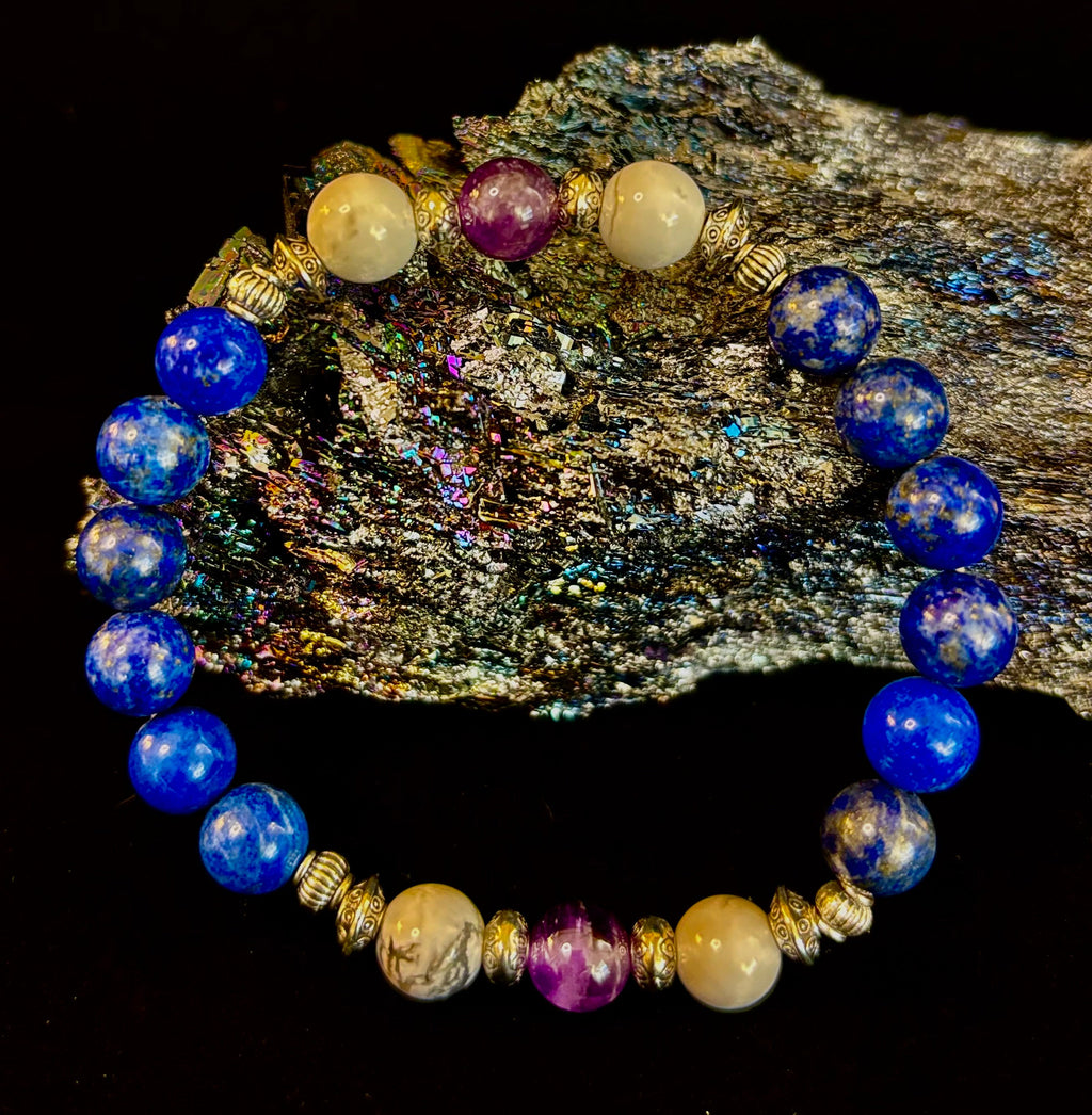 Clear Mind Mental Clarity Bracelet – Howlite, Lapis & Amethyst | | Wiccan Center