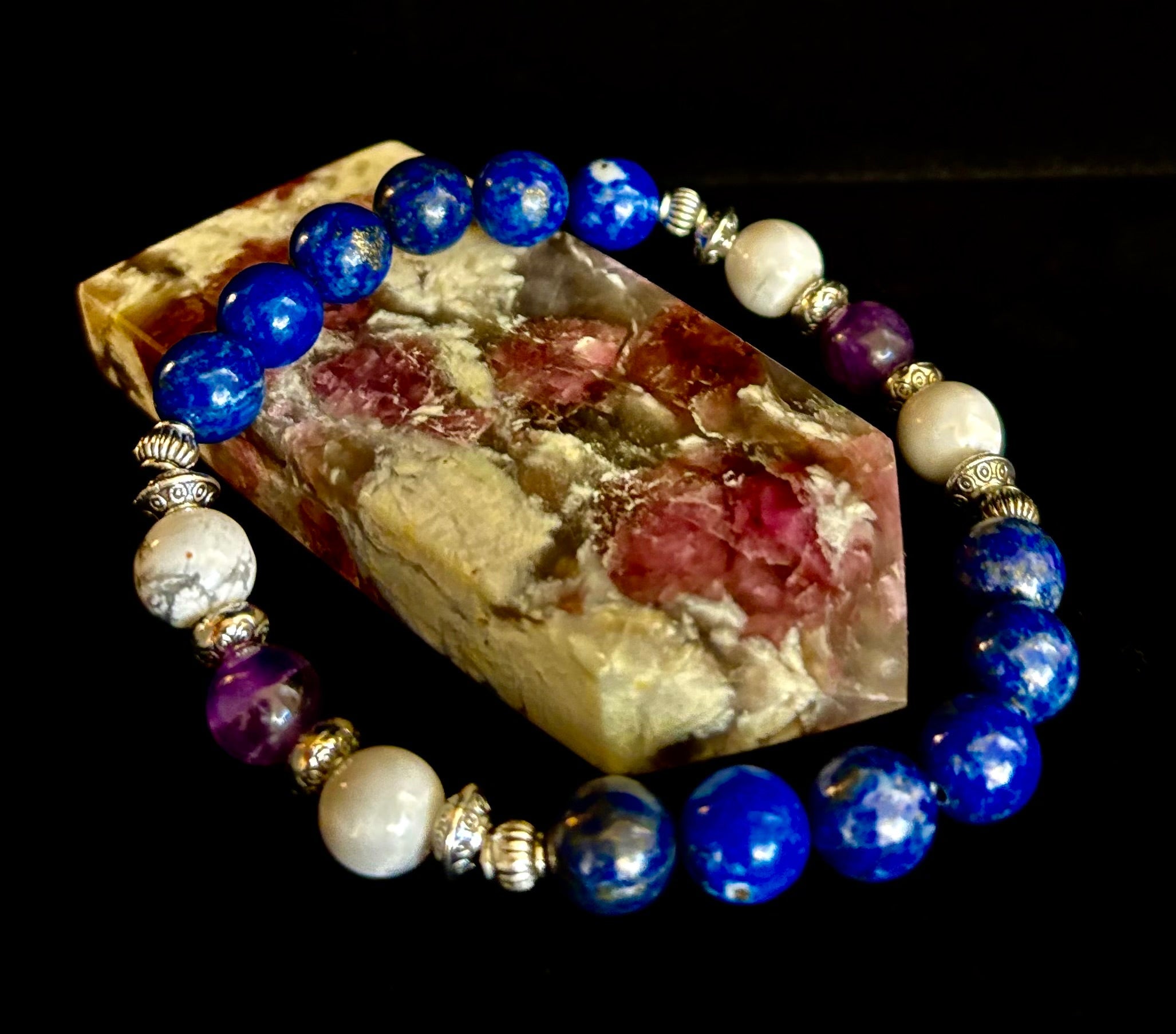 Clear Mind Mental Clarity Bracelet – Howlite, Lapis & Amethyst | | Wiccan Center