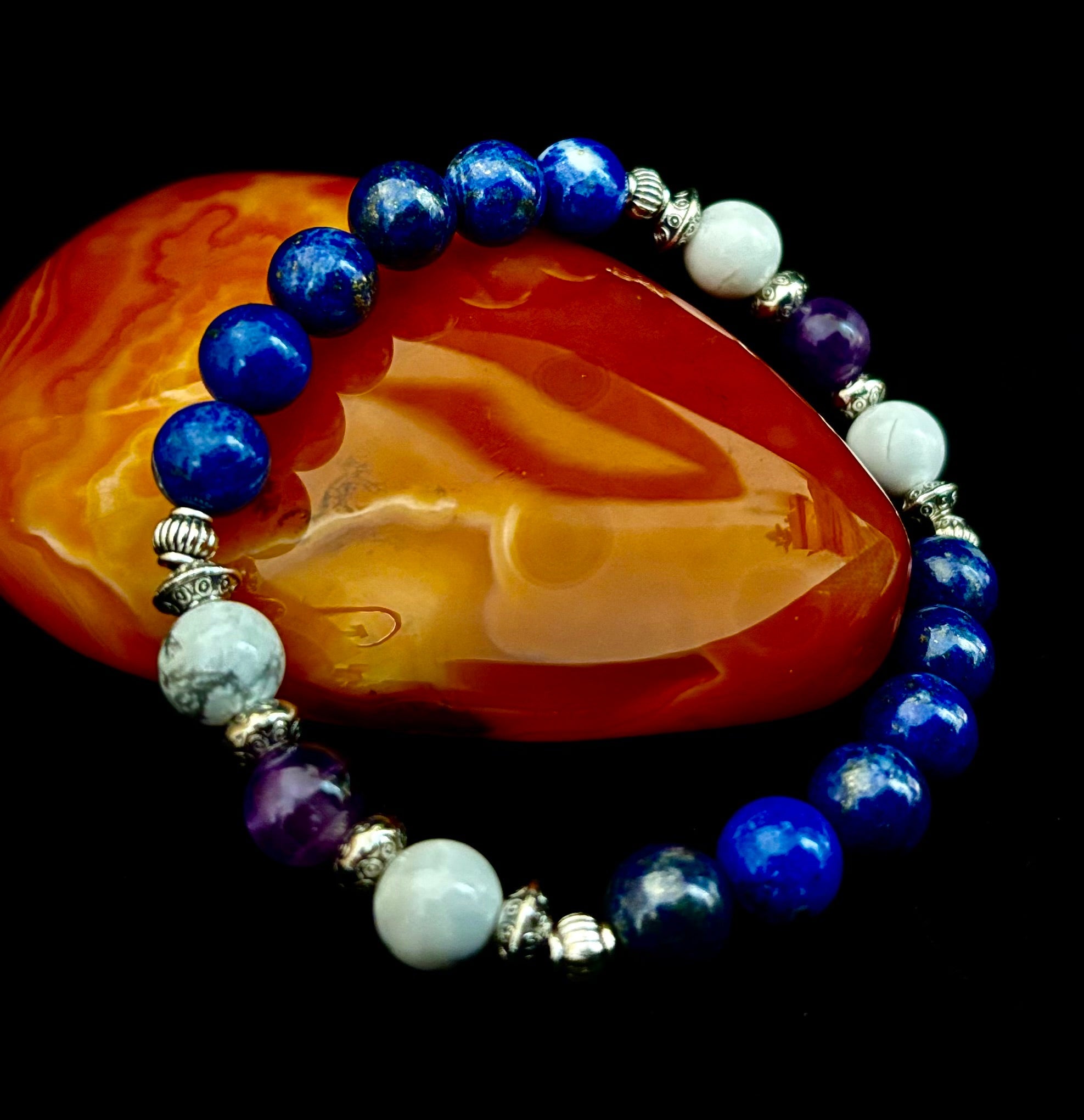 Clear Mind Mental Clarity Bracelet – Howlite, Lapis & Amethyst | | Wiccan Center