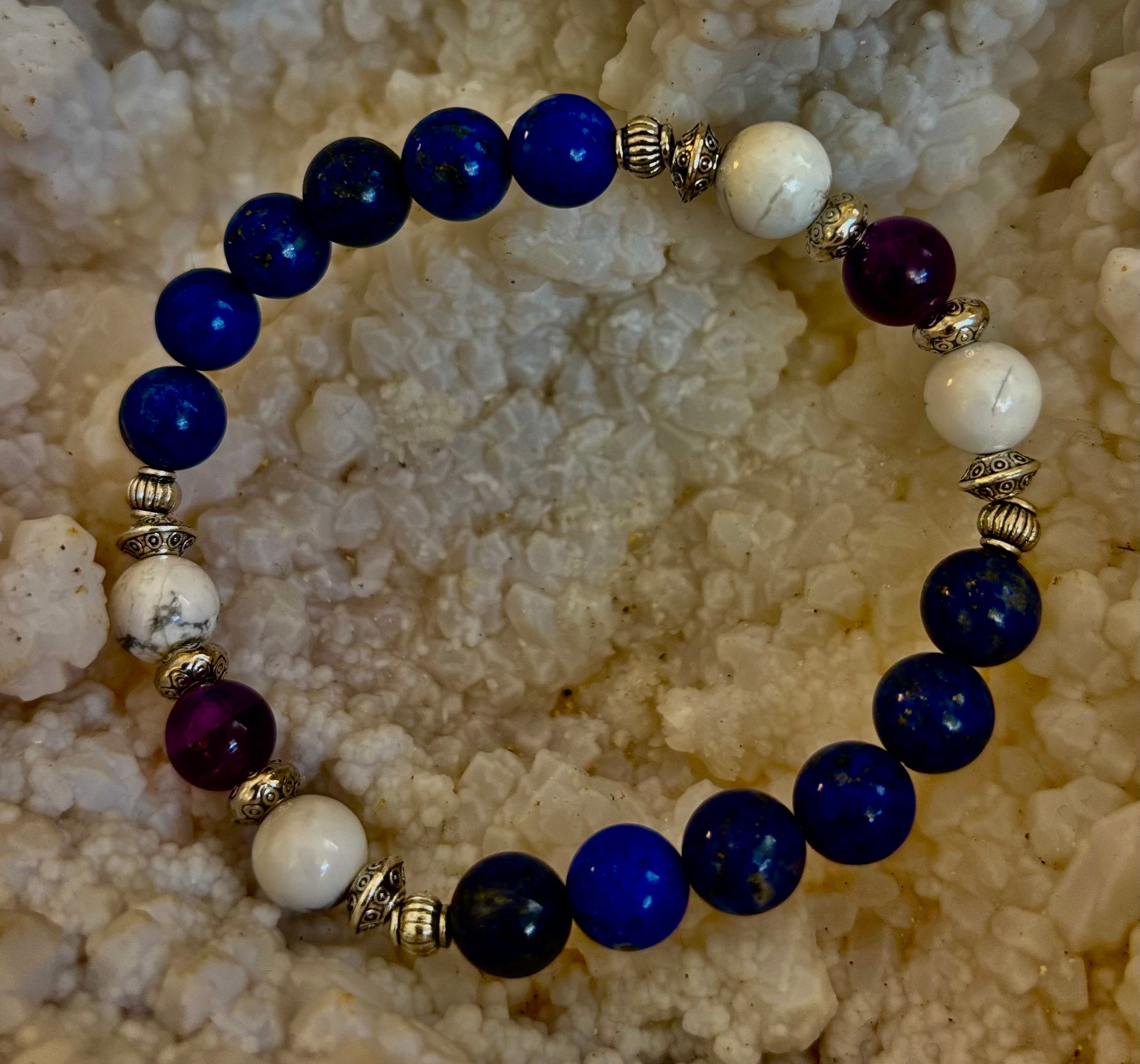 Clear Mind Mental Clarity Bracelet – Howlite, Lapis & Amethyst | | Wiccan Center