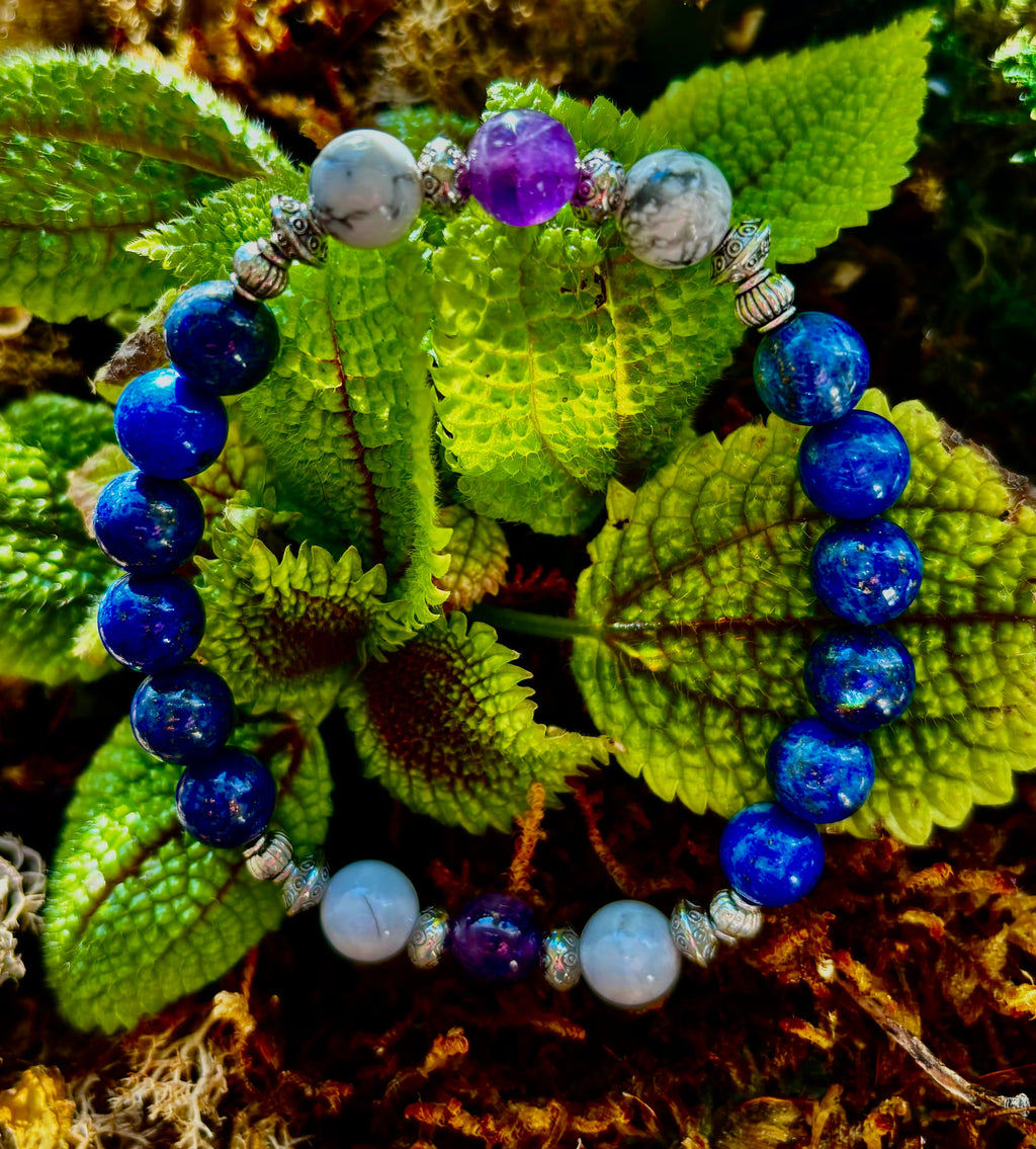Clear Mind Mental Clarity Bracelet – Howlite, Lapis & Amethyst | | Wiccan Center