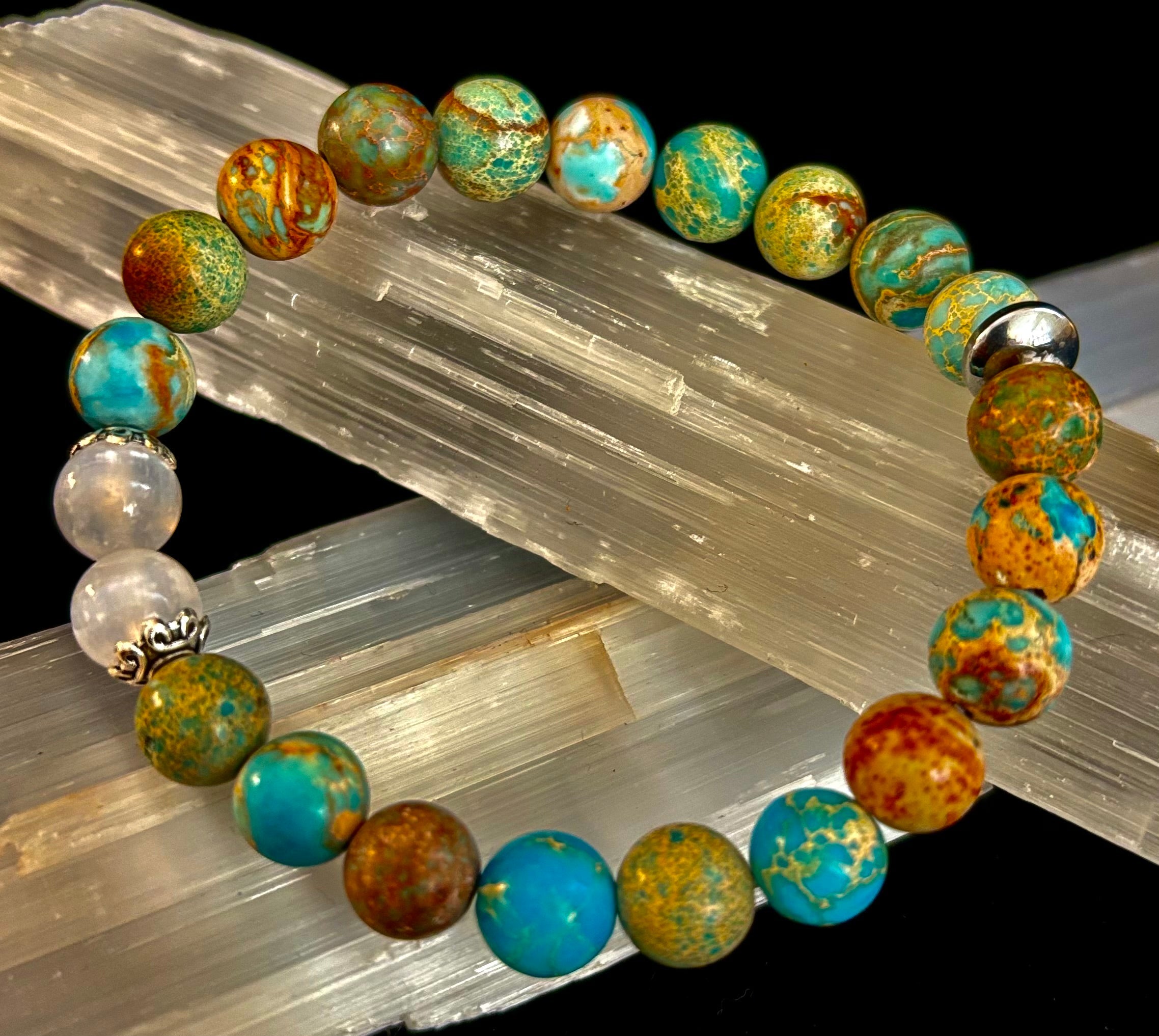 ✨ Sacred Balance Bracelet – Imperial Jasper & Selenite | | Wiccan Center