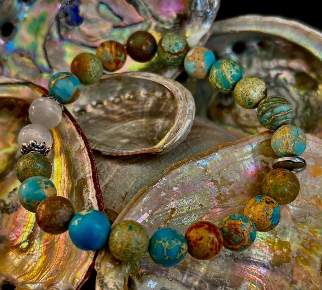 ✨ Sacred Balance Bracelet – Imperial Jasper & Selenite | | Wiccan Center