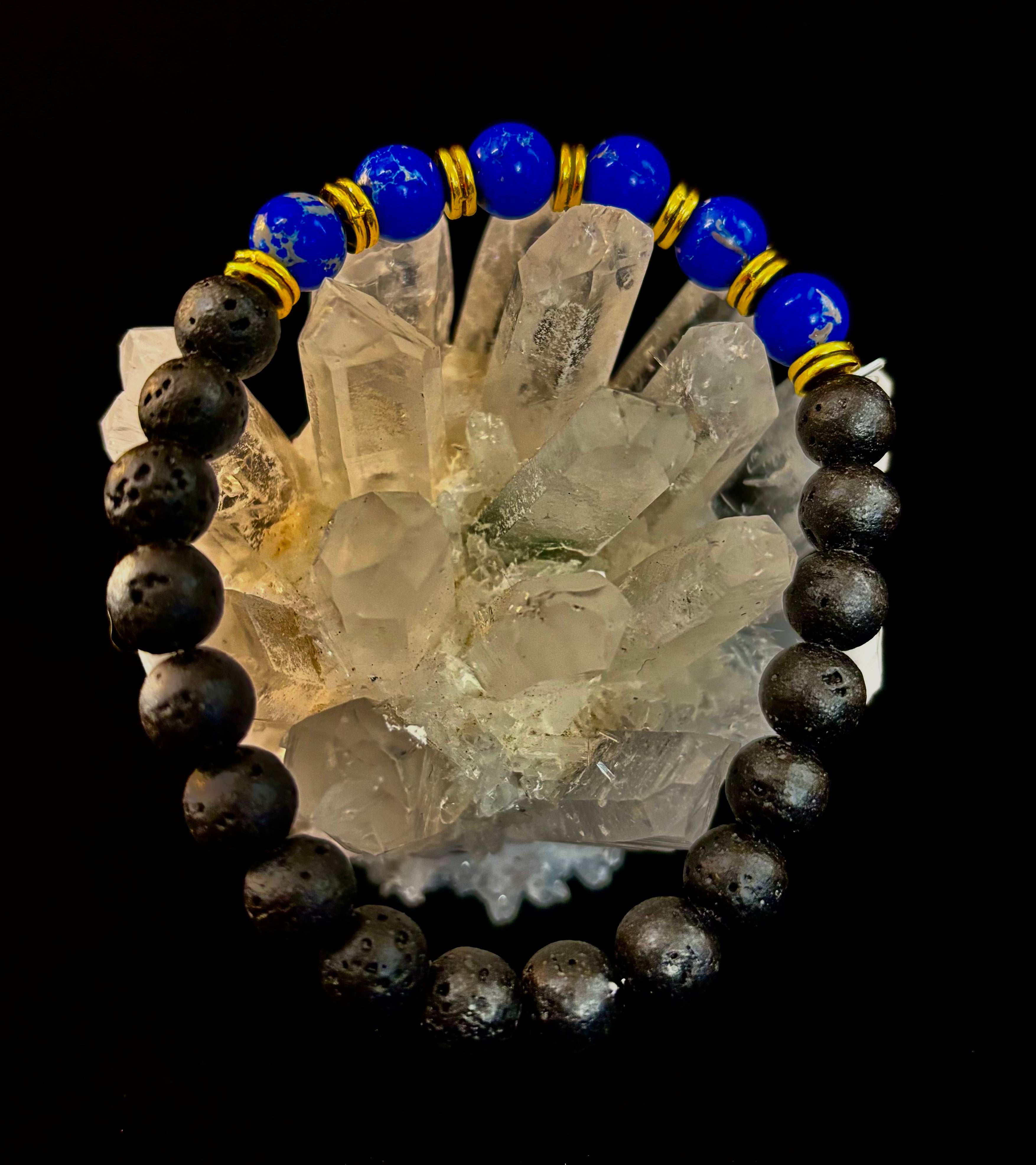 🖤🔥 Strength & Focus Men’s Lava Stone Bracelet – Choose Your Stone | | Wiccan Center
