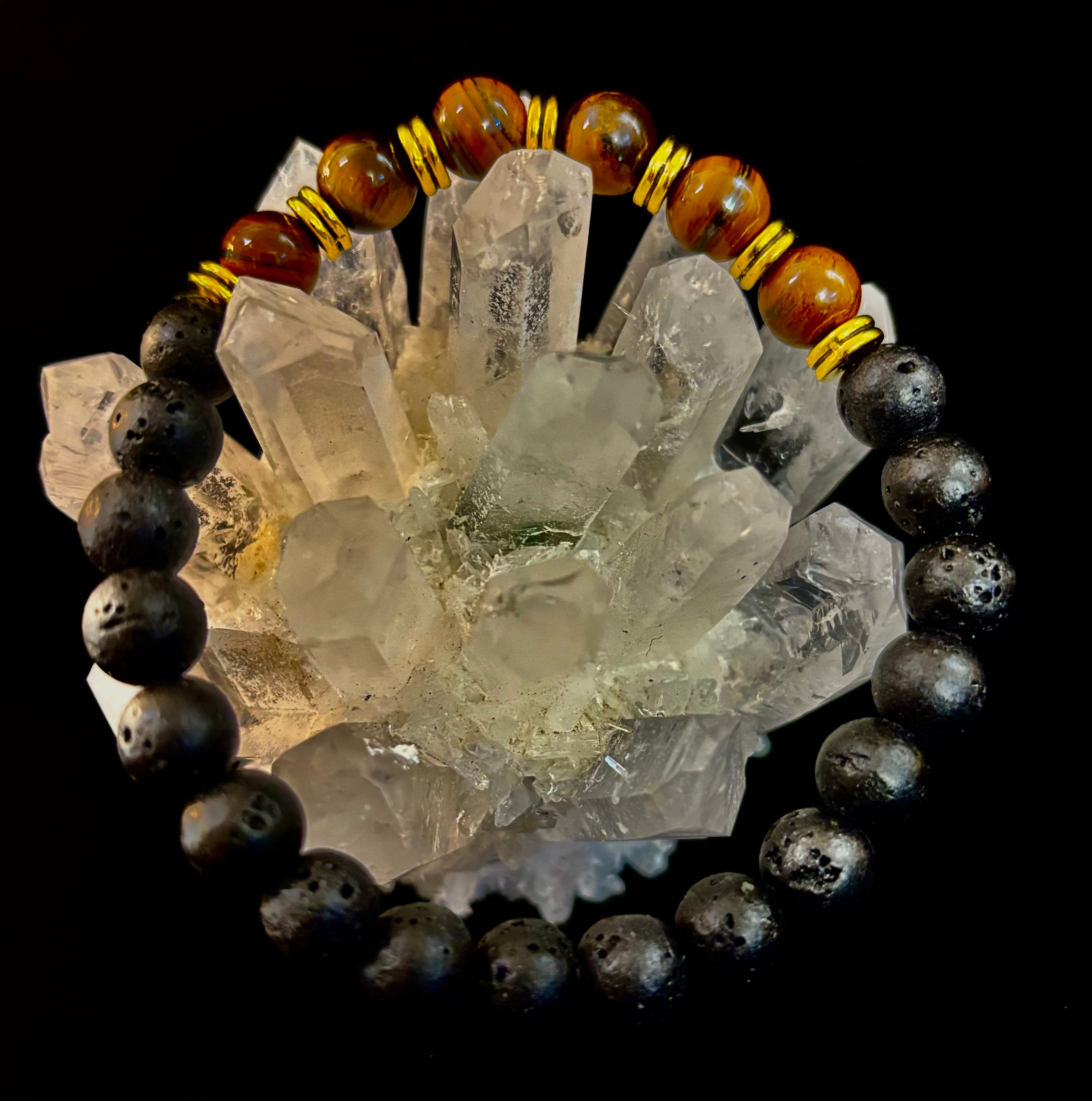 🖤🔥 Strength & Focus Men’s Lava Stone Bracelet – Choose Your Stone | | Wiccan Center