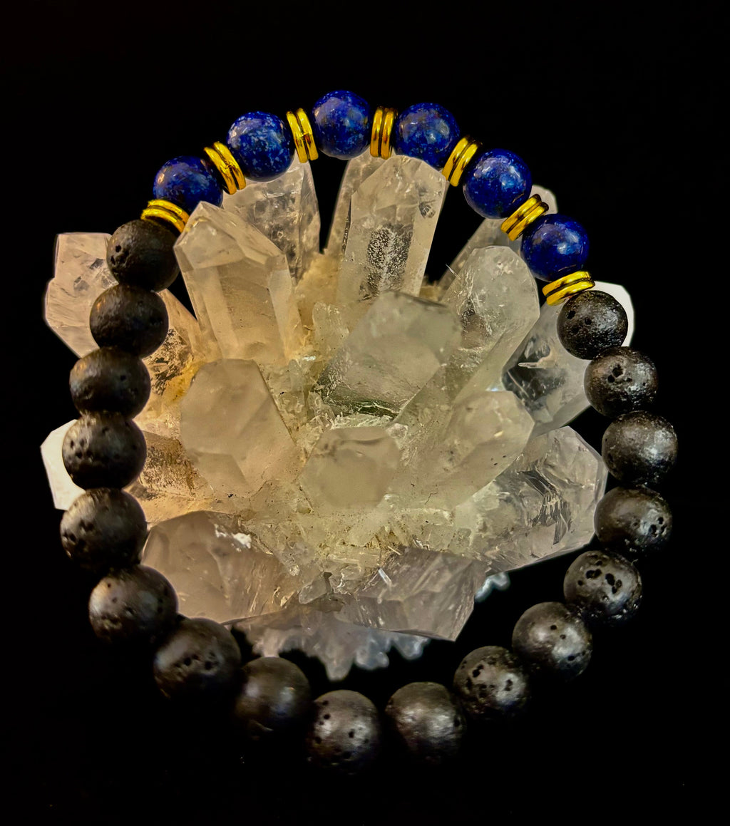 🖤🔥 Strength & Focus Men’s Lava Stone Bracelet – Choose Your Stone | | Wiccan Center