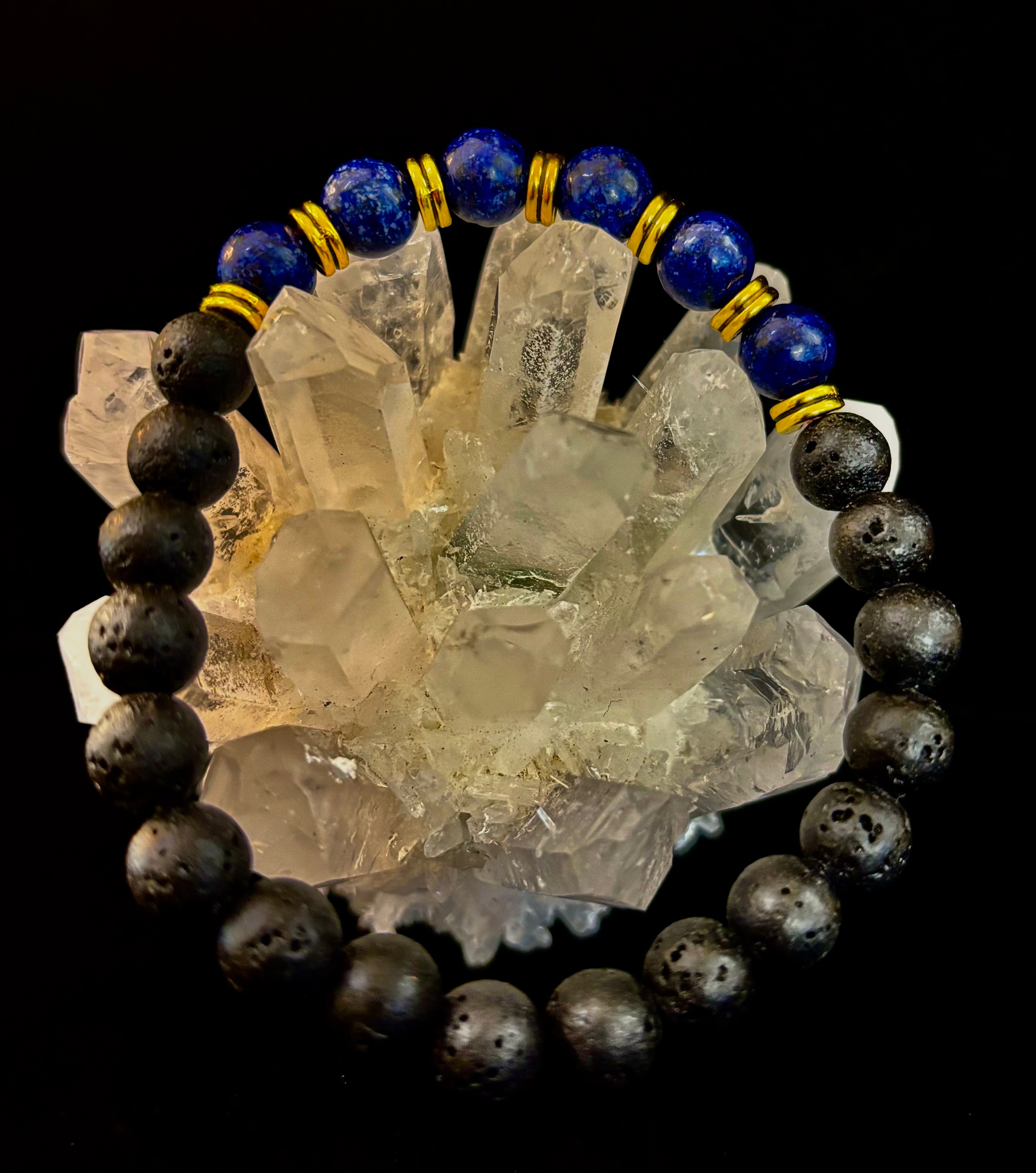 🖤🔥 Strength & Focus Men’s Lava Stone Bracelet – Choose Your Stone | | Wiccan Center