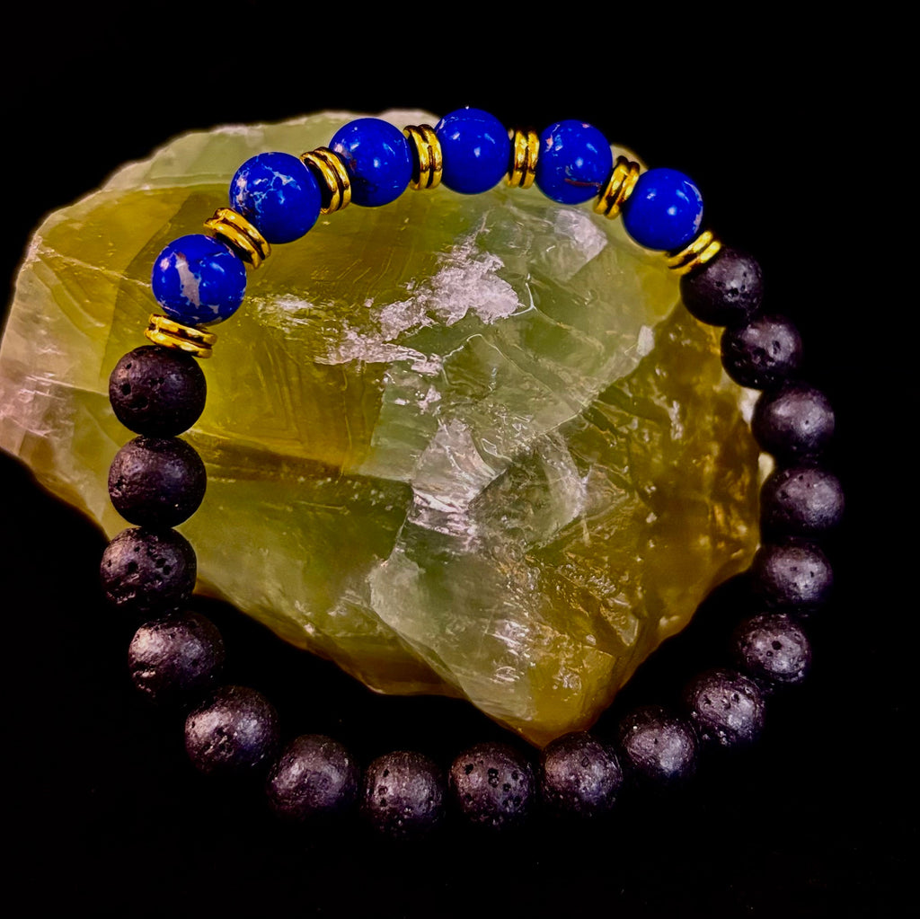 🖤🔥 Strength & Focus Men’s Lava Stone Bracelet – Choose Your Stone | | Wiccan Center