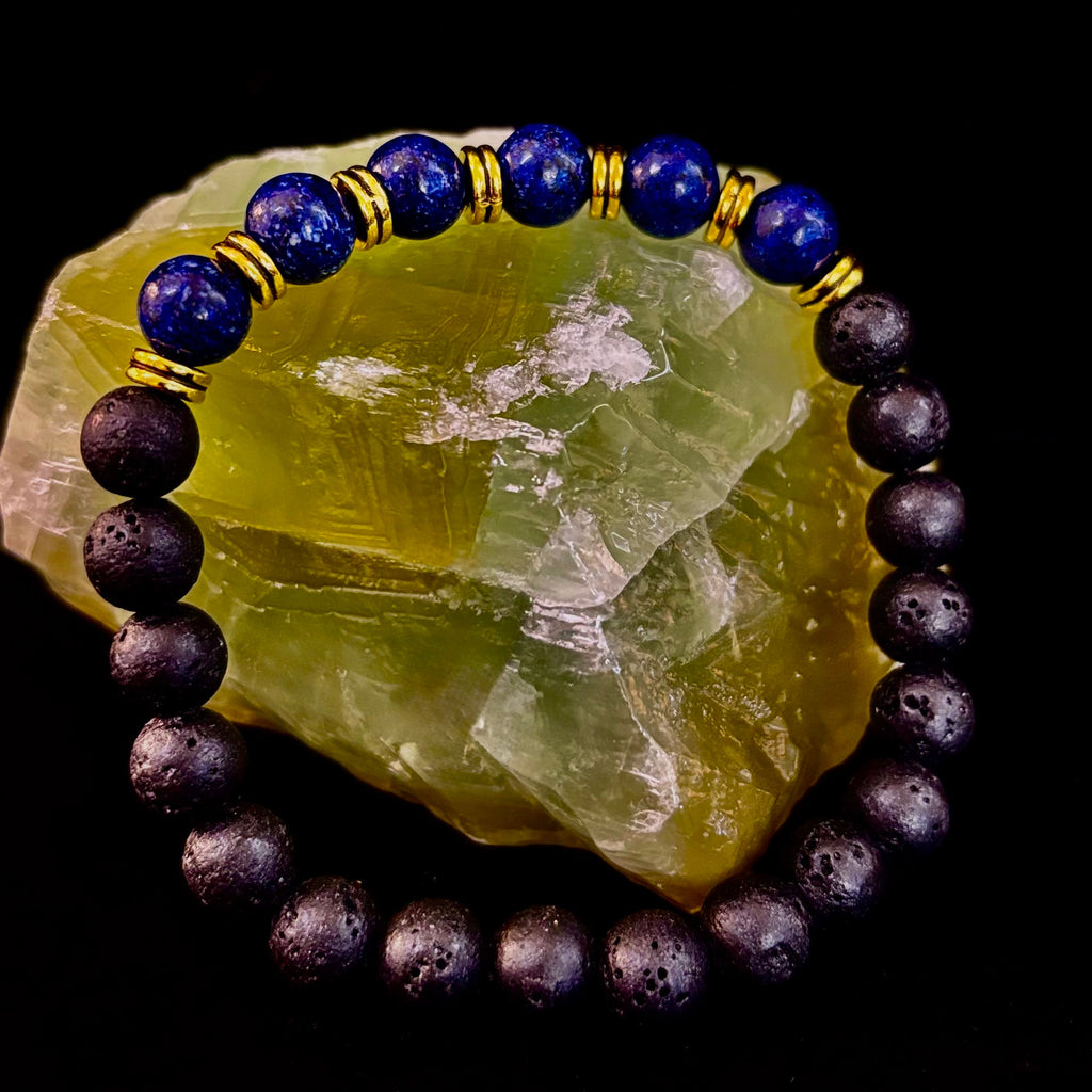 🖤🔥 Strength & Focus Men’s Lava Stone Bracelet – Choose Your Stone | | Wiccan Center