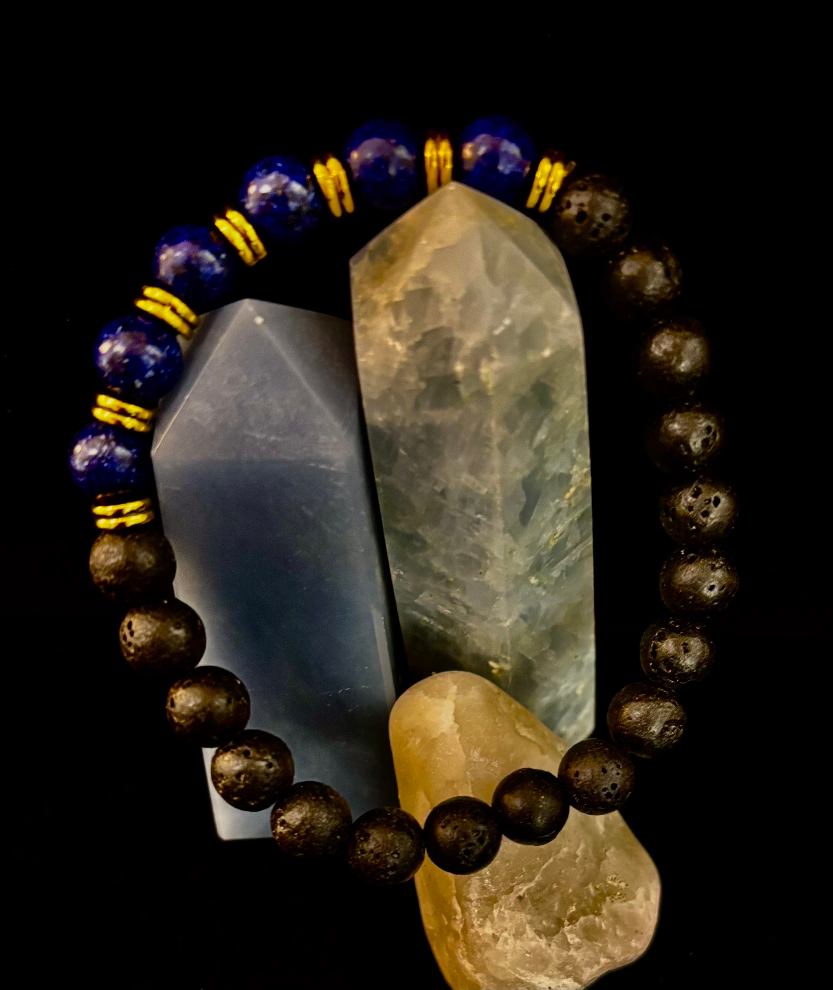 🖤🔥 Strength & Focus Men’s Lava Stone Bracelet – Choose Your Stone | | Wiccan Center