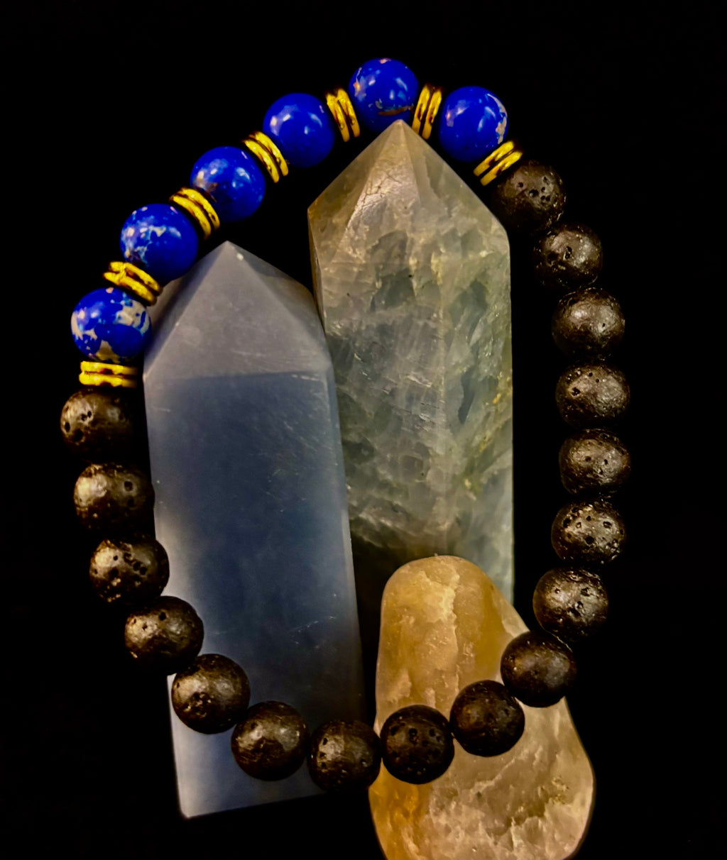 🖤🔥 Strength & Focus Men’s Lava Stone Bracelet – Choose Your Stone | | Wiccan Center