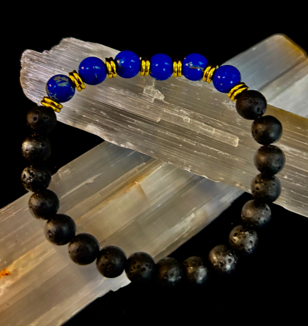 🖤🔥 Strength & Focus Men’s Lava Stone Bracelet – Choose Your Stone | | Wiccan Center