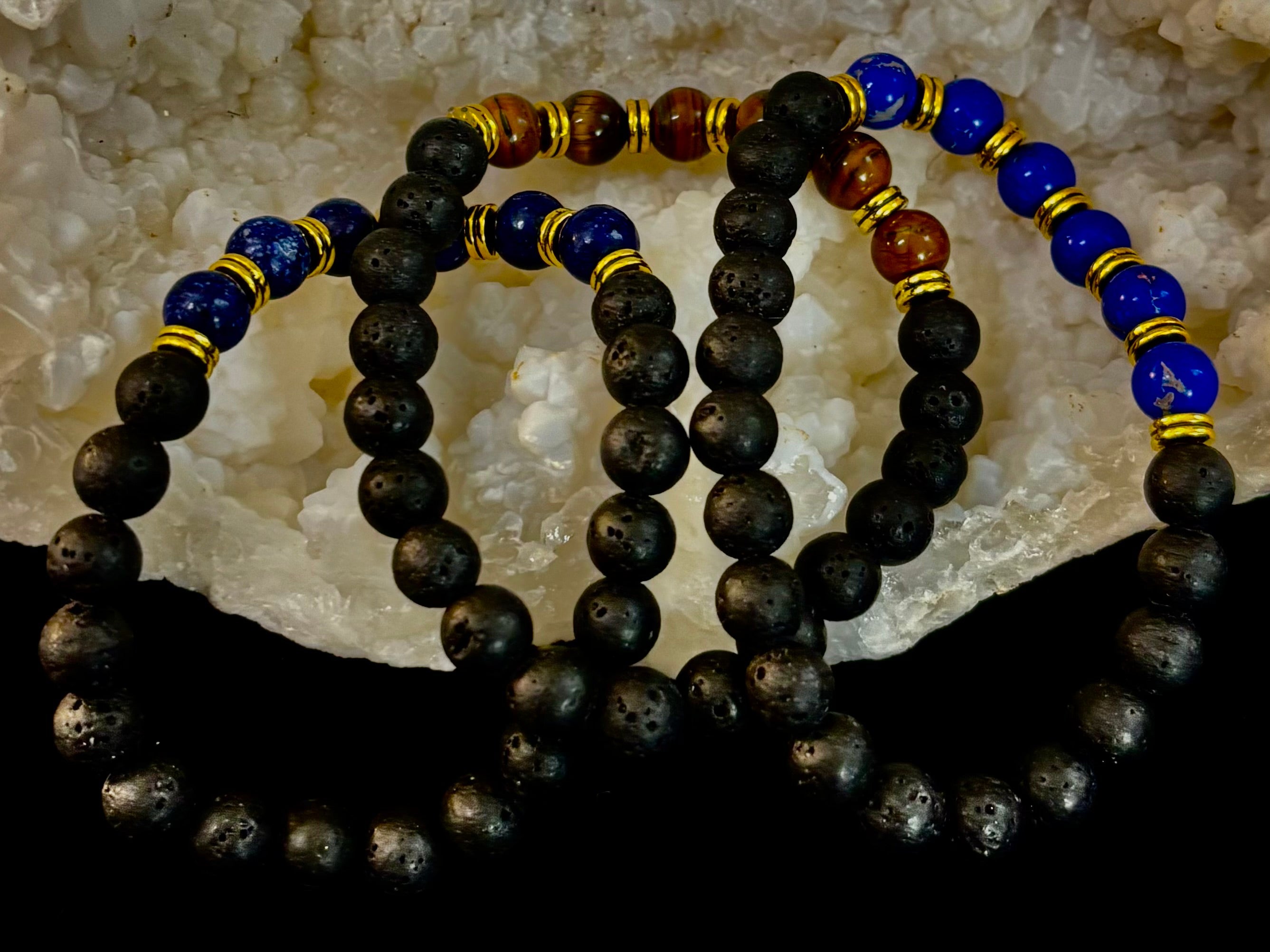 🖤🔥 Strength & Focus Men’s Lava Stone Bracelet – Choose Your Stone | | Wiccan Center
