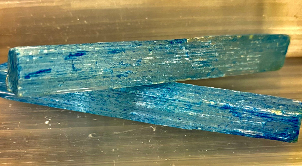 Blue Selenite Charging Stick (6”) – Dyed Raw Crystal Wand for Energy Cleansing, Protection & Spiritual Clarity | | Wiccan Center