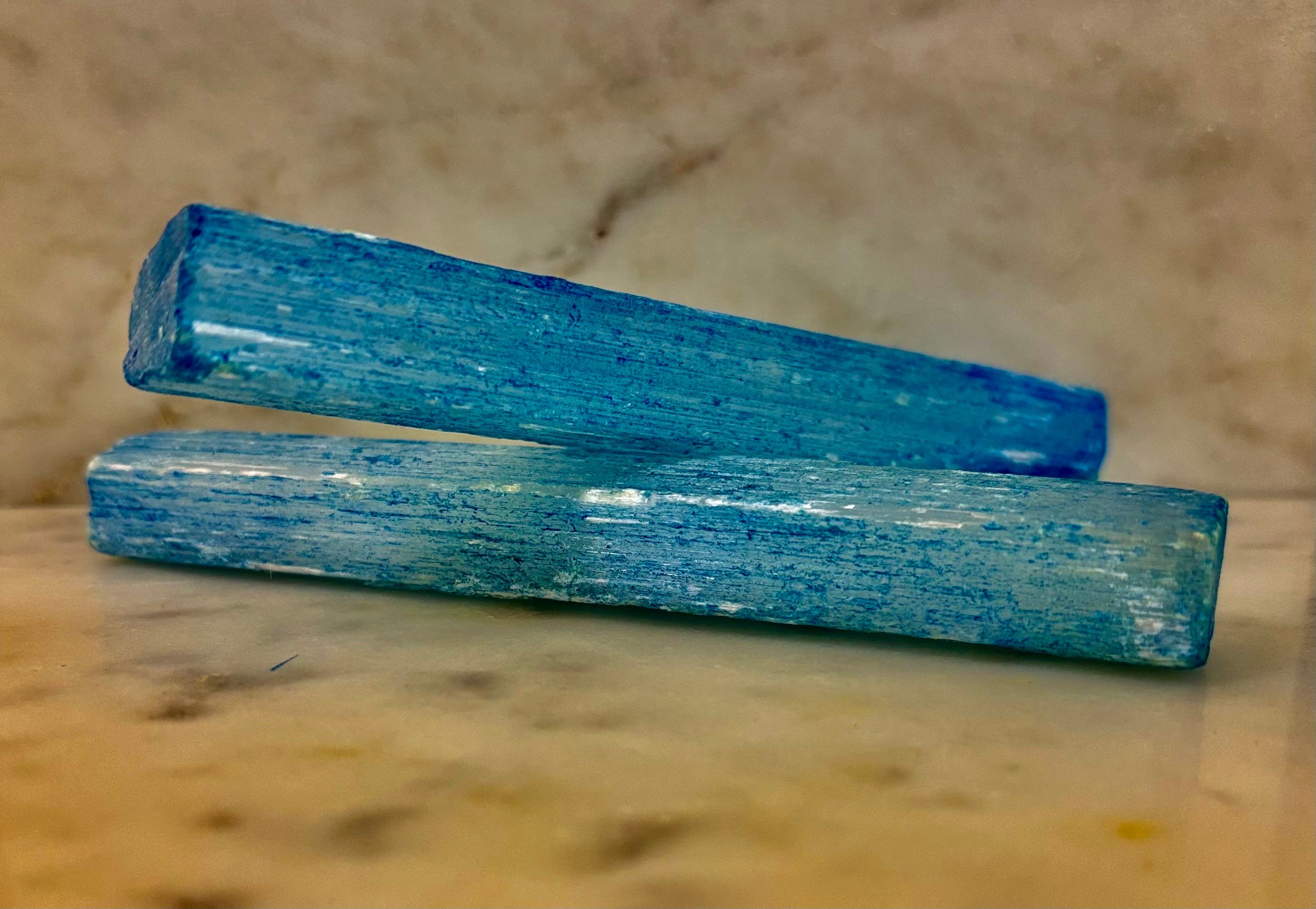 Blue Selenite Charging Stick (6”) – Dyed Raw Crystal Wand for Energy Cleansing, Protection & Spiritual Clarity | | Wiccan Center
