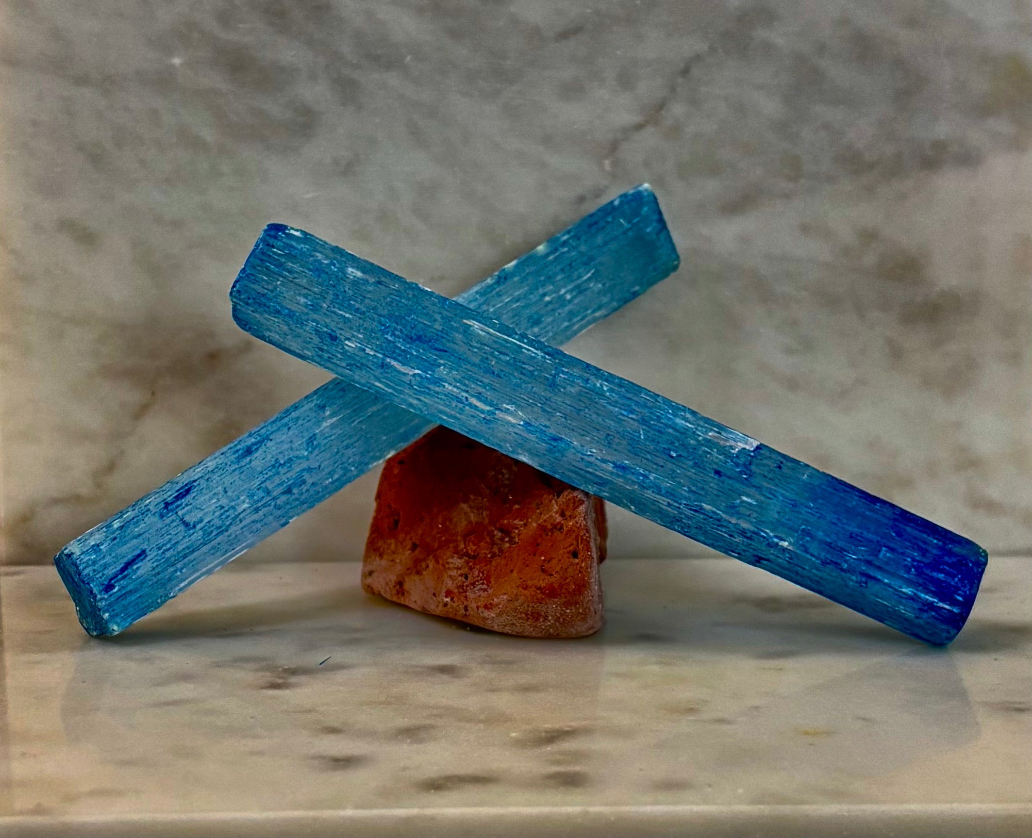 Blue Selenite Charging Stick (6”) – Dyed Raw Crystal Wand for Energy Cleansing, Protection & Spiritual Clarity | | Wiccan Center