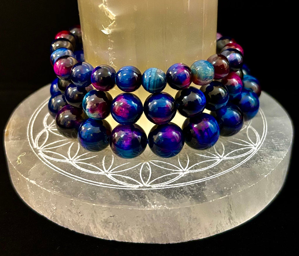 Galaxy Tiger Eye Bracelet – Energy, Confidence & Protection | Medium & Large Wrist Fit | | Wiccan Center