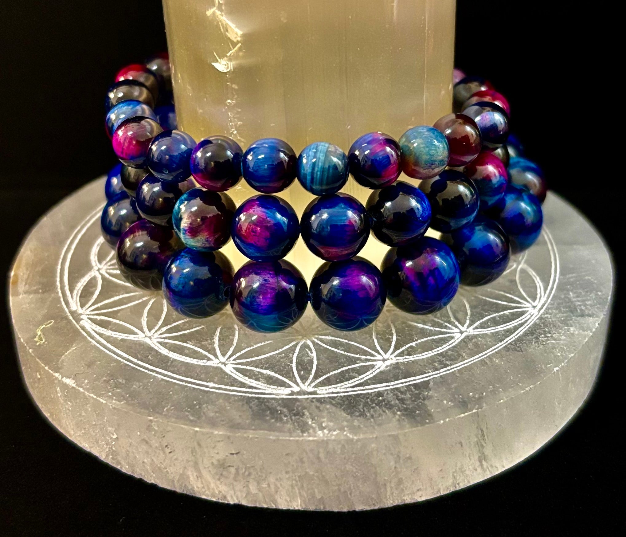Galaxy Tiger Eye Bracelet – Energy, Confidence & Protection | Medium & Large Wrist Fit | | Wiccan Center