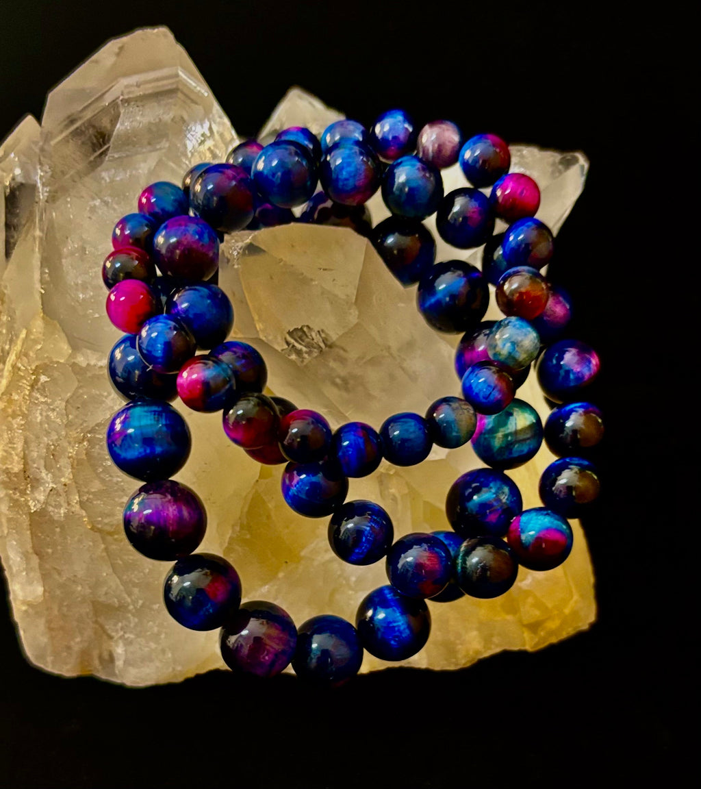 Galaxy Tiger Eye Bracelet – Energy, Confidence & Protection | Medium & Large Wrist Fit | | Wiccan Center