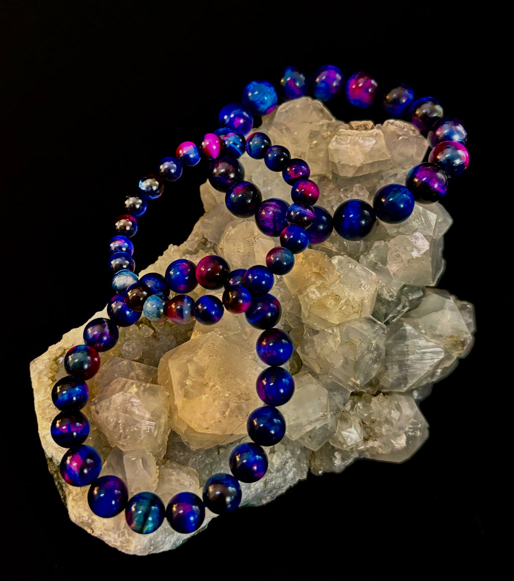 Galaxy Tiger Eye Bracelet – Energy, Confidence & Protection | Medium & Large Wrist Fit | | Wiccan Center