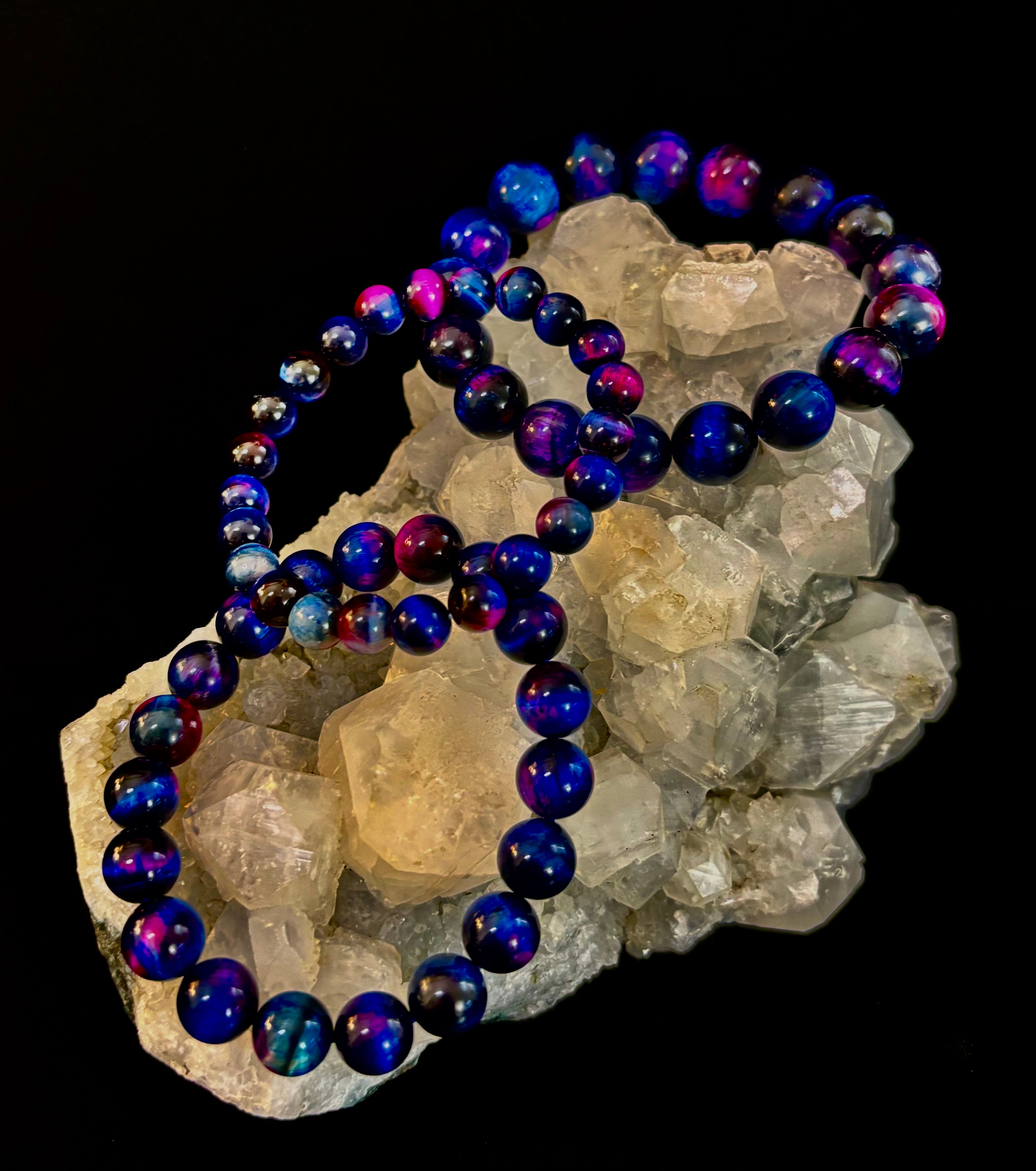 Galaxy Tiger Eye Bracelet – Energy, Confidence & Protection | Medium & Large Wrist Fit | | Wiccan Center