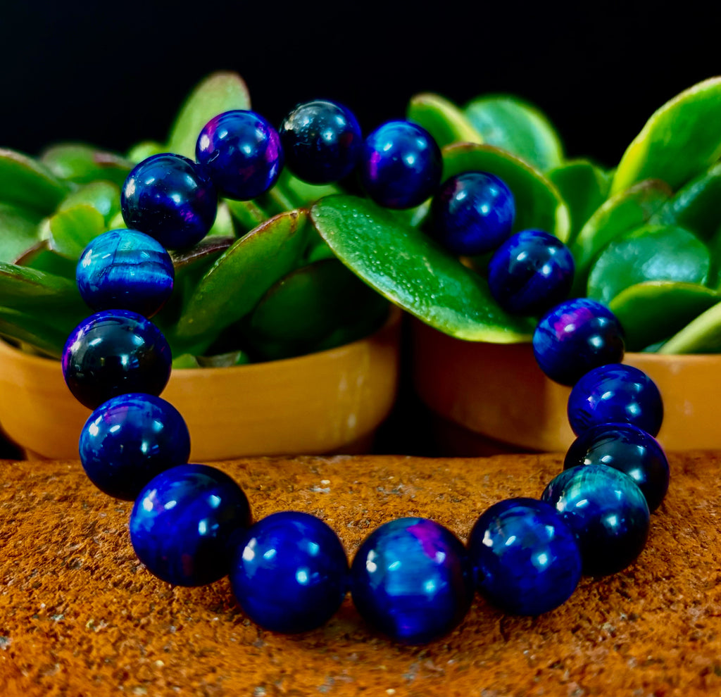 Galaxy Tiger Eye Bracelet – Energy, Confidence & Protection | Medium & Large Wrist Fit | | Wiccan Center