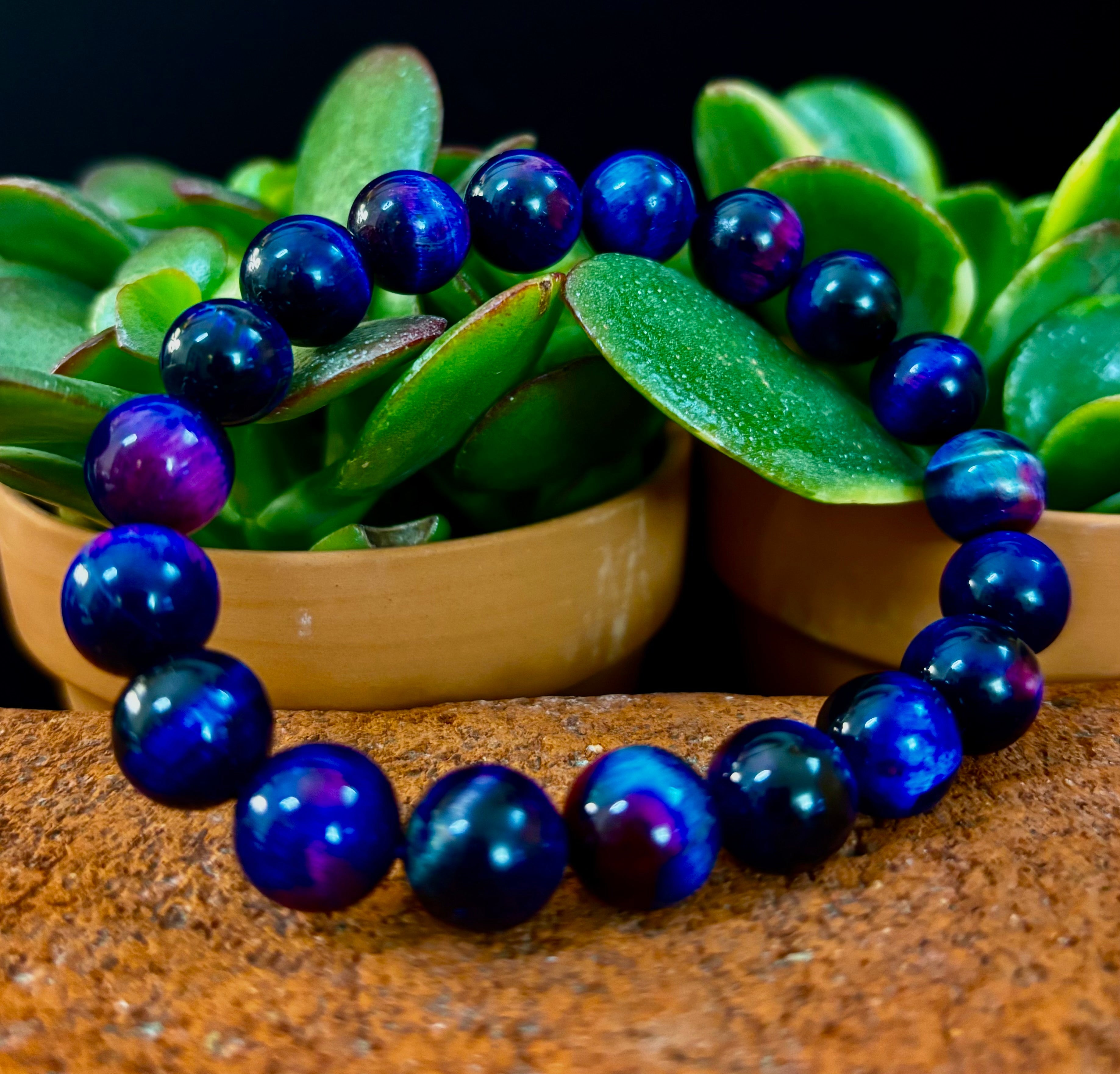 Galaxy Tiger Eye Bracelet – Energy, Confidence & Protection | Medium & Large Wrist Fit | | Wiccan Center