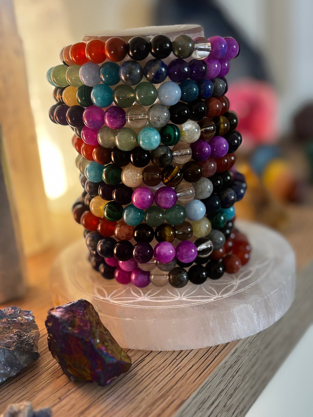 Repurposed Natural Stones and Recycled Glass Bracelet | | Wiccan Center