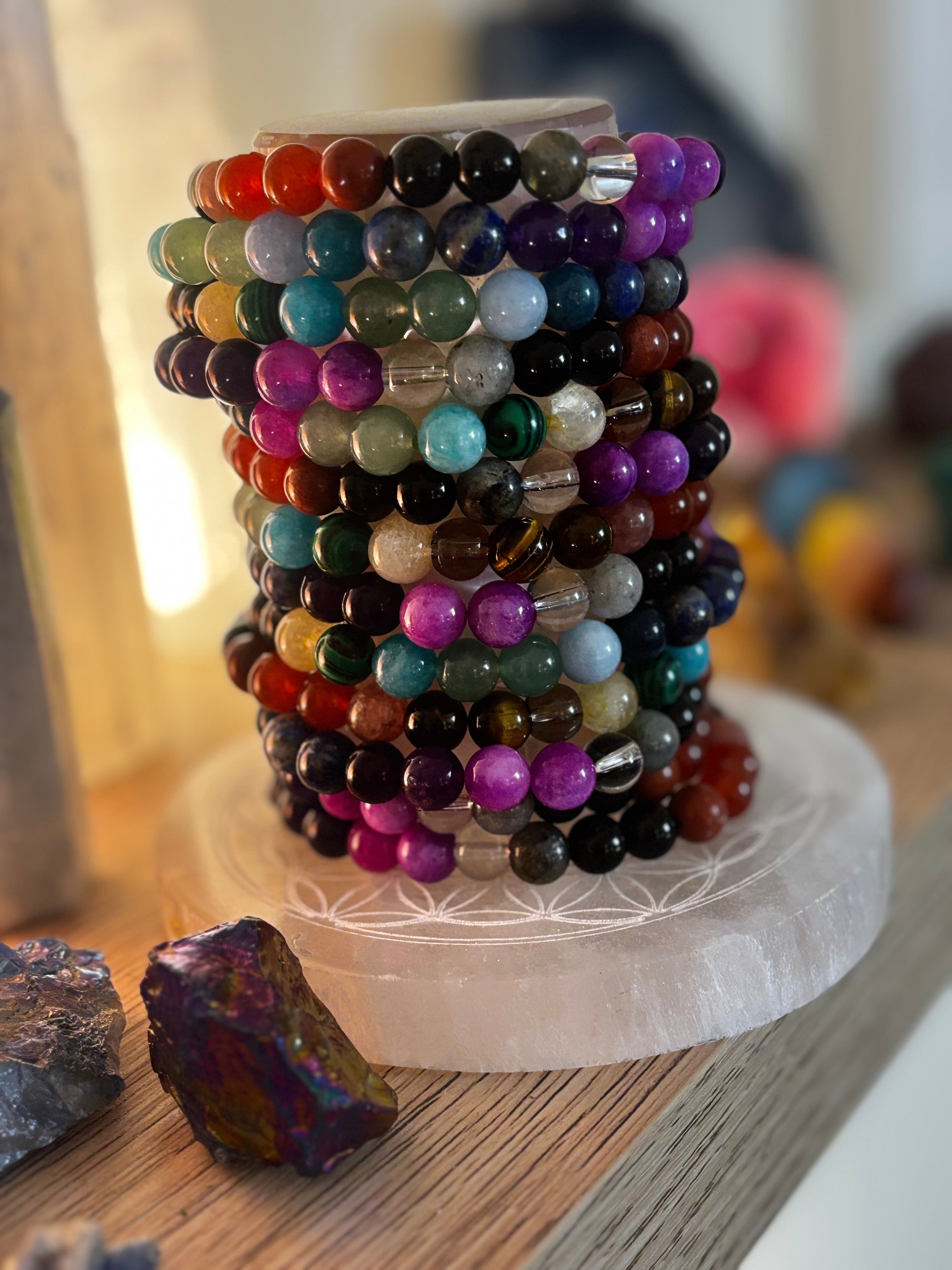 Repurposed Natural Stones and Recycled Glass Bracelet | | Wiccan Center