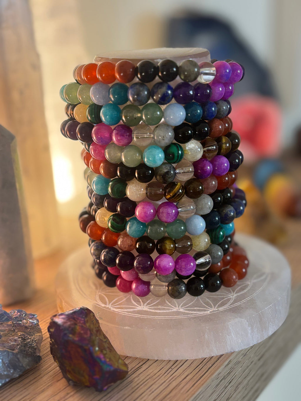 Repurposed Natural Stones and Recycled Glass Bracelet | | Wiccan Center