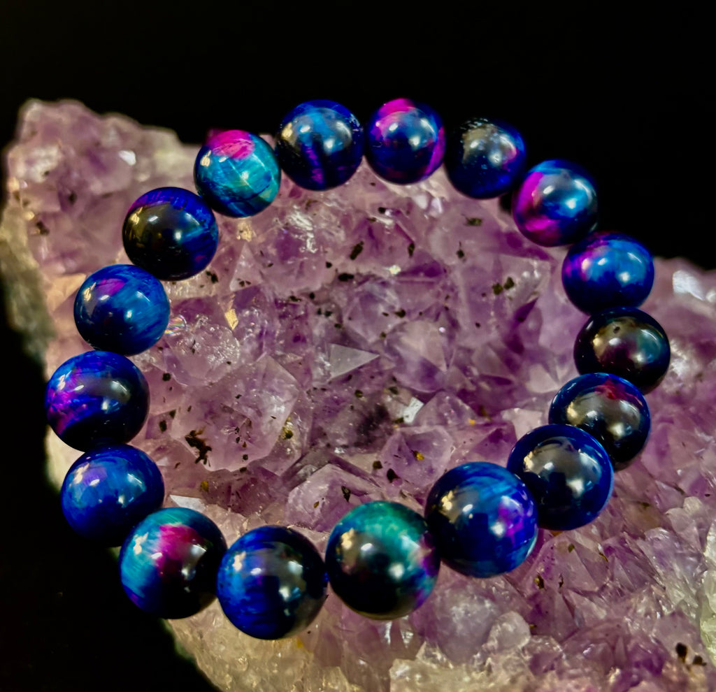 Galaxy Tiger Eye Bracelet – Energy, Confidence & Protection | Medium & Large Wrist Fit | | Wiccan Center
