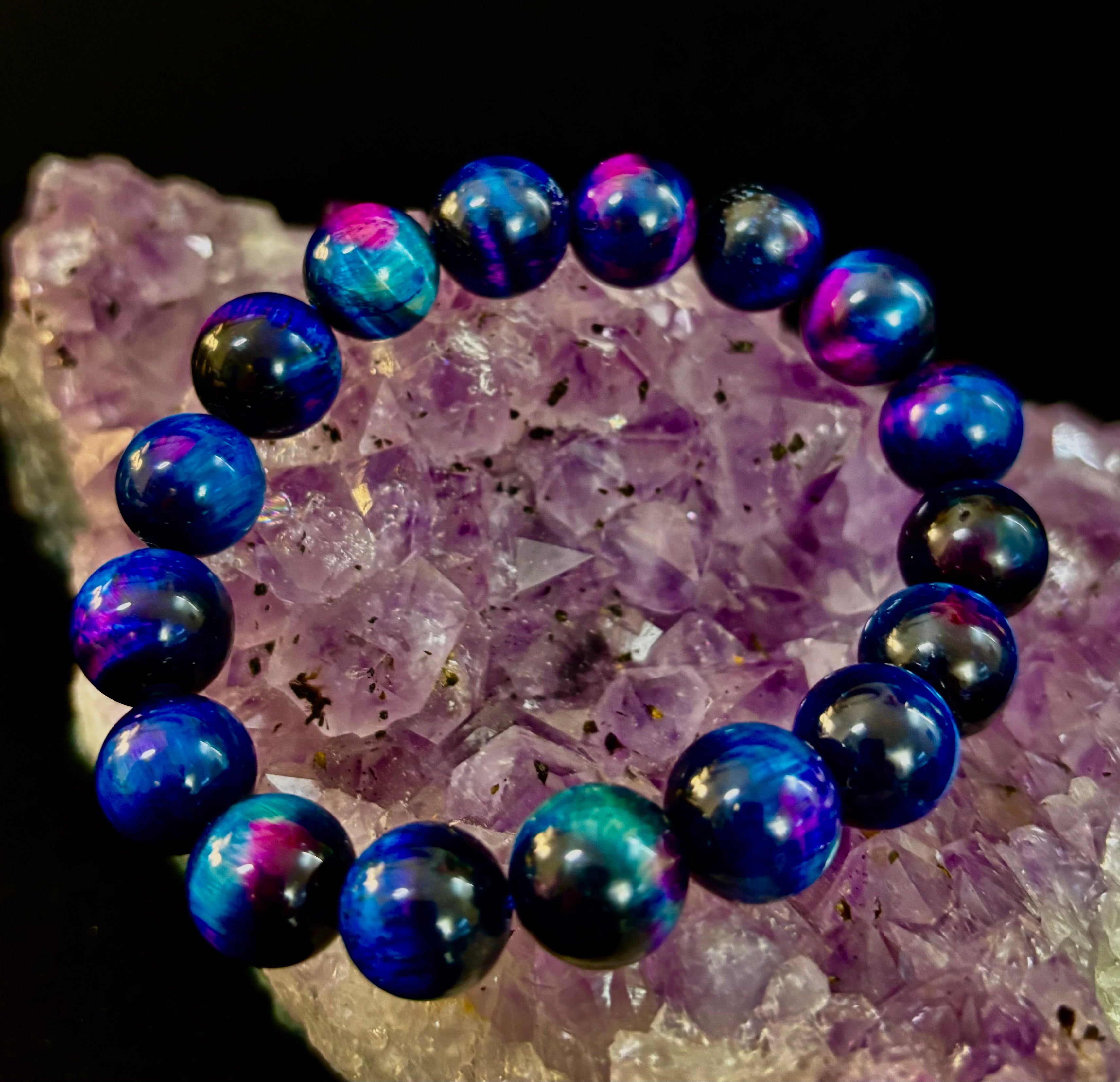 Galaxy Tiger Eye Bracelet – Energy, Confidence & Protection | Medium & Large Wrist Fit | | Wiccan Center
