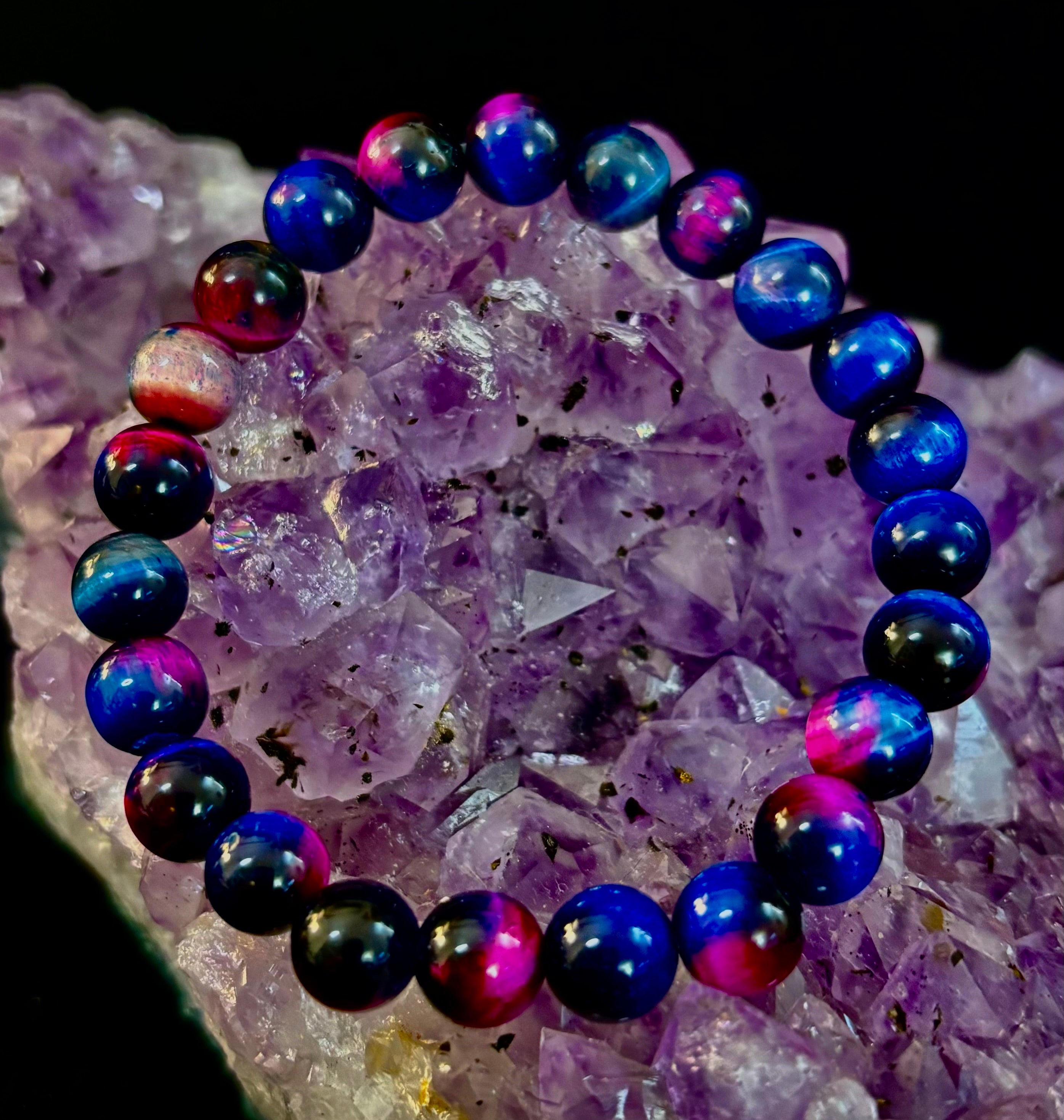 Galaxy Tiger Eye Bracelet – Energy, Confidence & Protection | Medium & Large Wrist Fit | | Wiccan Center