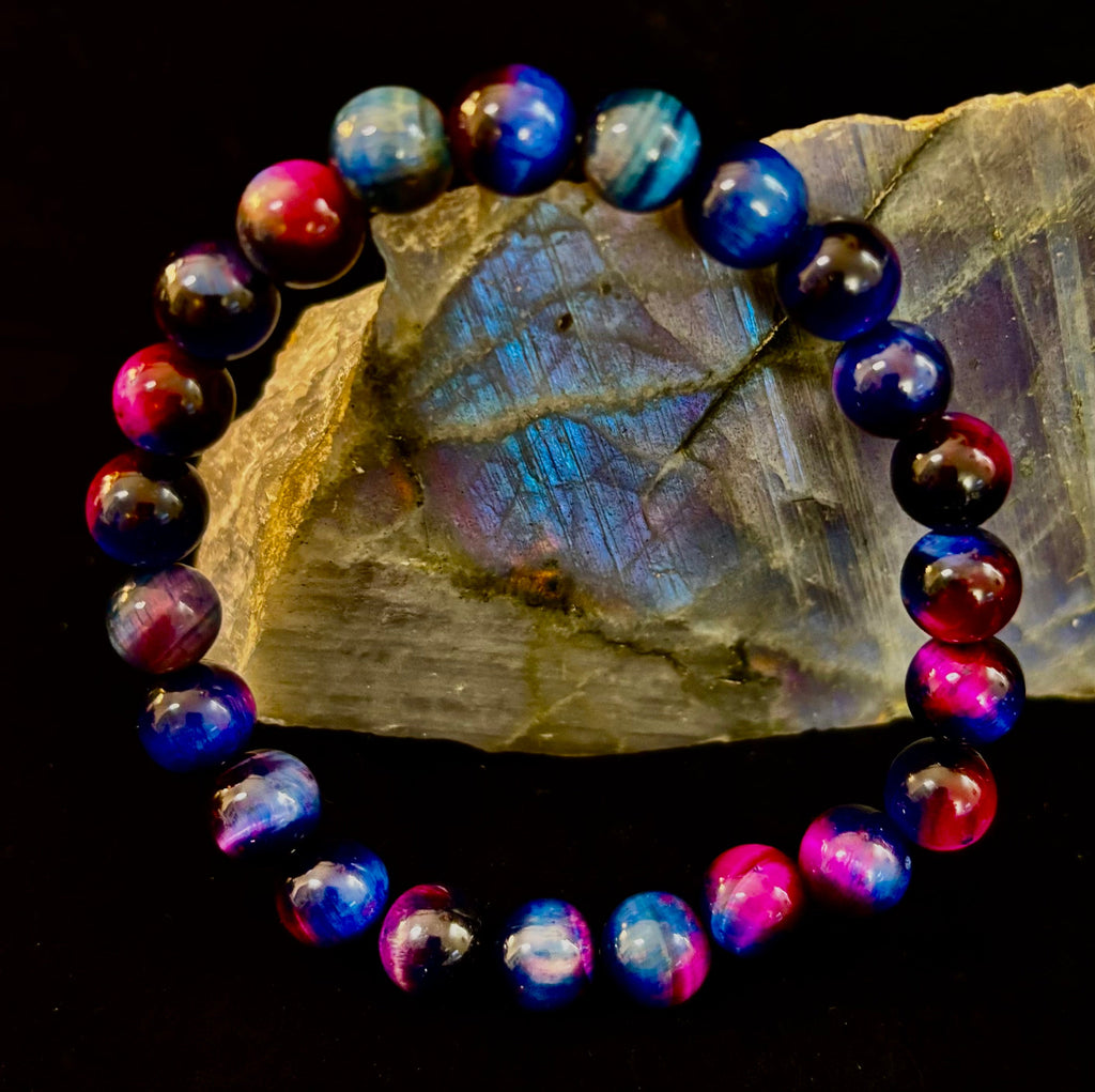 Galaxy Tiger Eye Bracelet – Energy, Confidence & Protection | Medium & Large Wrist Fit | | Wiccan Center