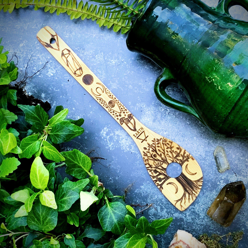The 5 Elements Bamboo Large Kitchen Utensils Set | Kitchen | Wiccan Center