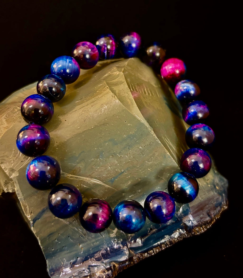 Galaxy Tiger Eye Bracelet – Energy, Confidence & Protection | Medium & Large Wrist Fit | | Wiccan Center