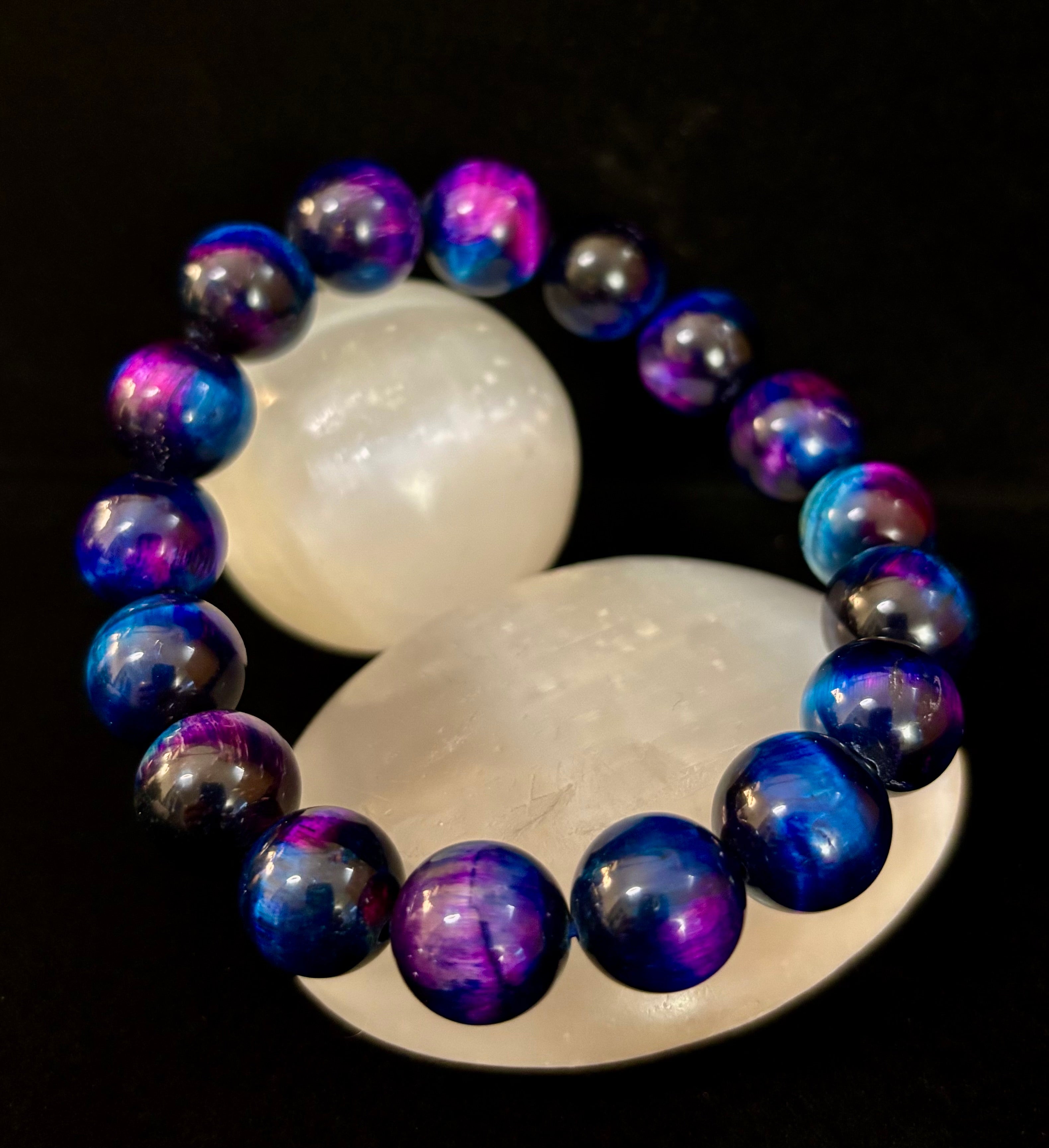 Galaxy Tiger Eye Bracelet – Energy, Confidence & Protection | Medium & Large Wrist Fit | | Wiccan Center