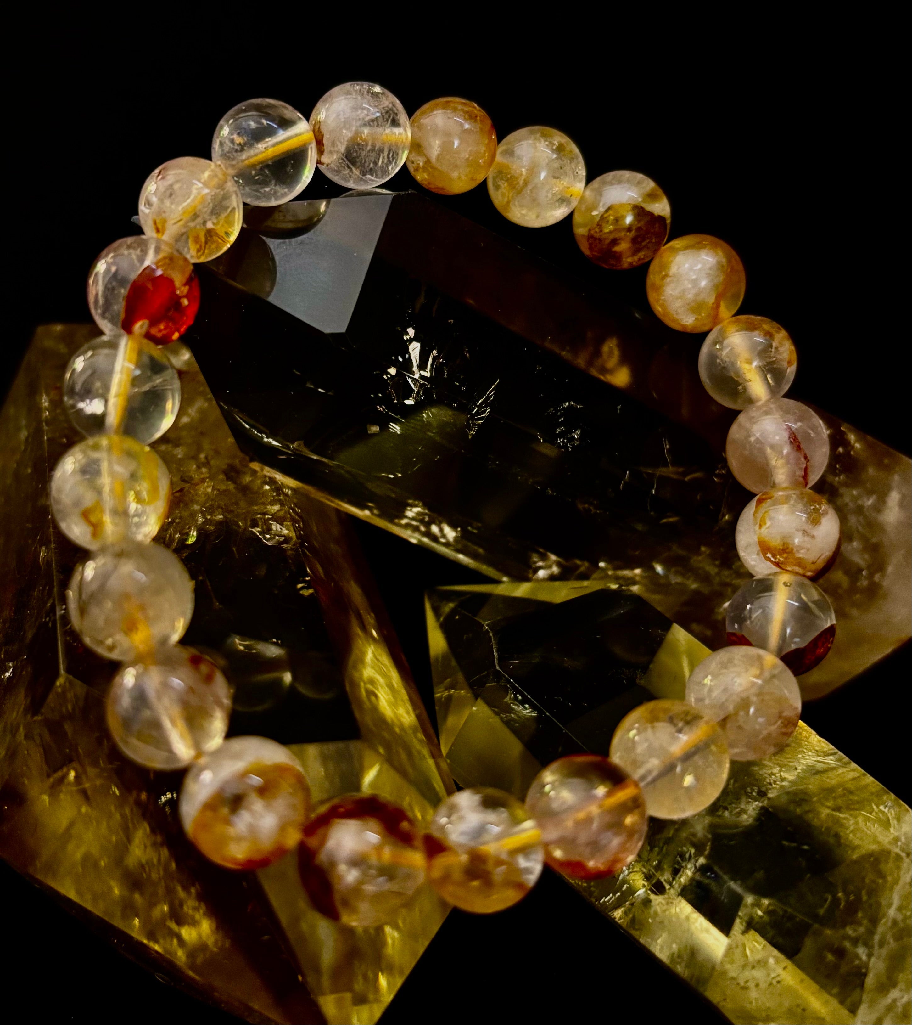Golden Healer Quartz Bracelet – 8mm Natural Crystal (Small–Medium Wrist) | Energy Healing, Alignment & Manifestation | | Wiccan Center
