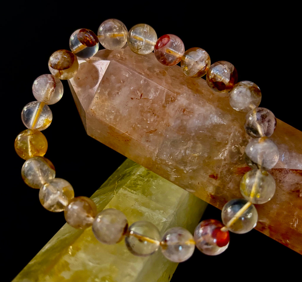 Golden Healer Quartz Bracelet – 8mm Natural Crystal (Small–Medium Wrist) | Energy Healing, Alignment & Manifestation | | Wiccan Center