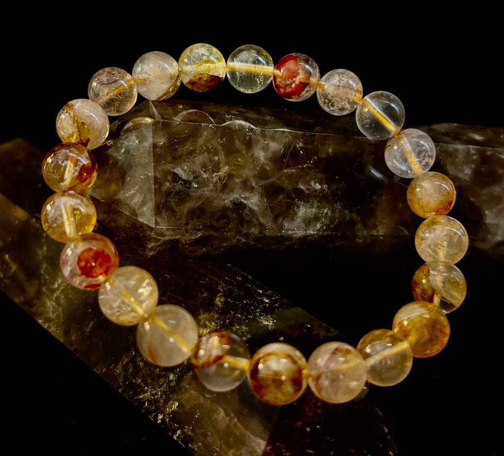 Golden Healer Quartz Bracelet – 8mm Natural Crystal (Small–Medium Wrist) | Energy Healing, Alignment & Manifestation | | Wiccan Center
