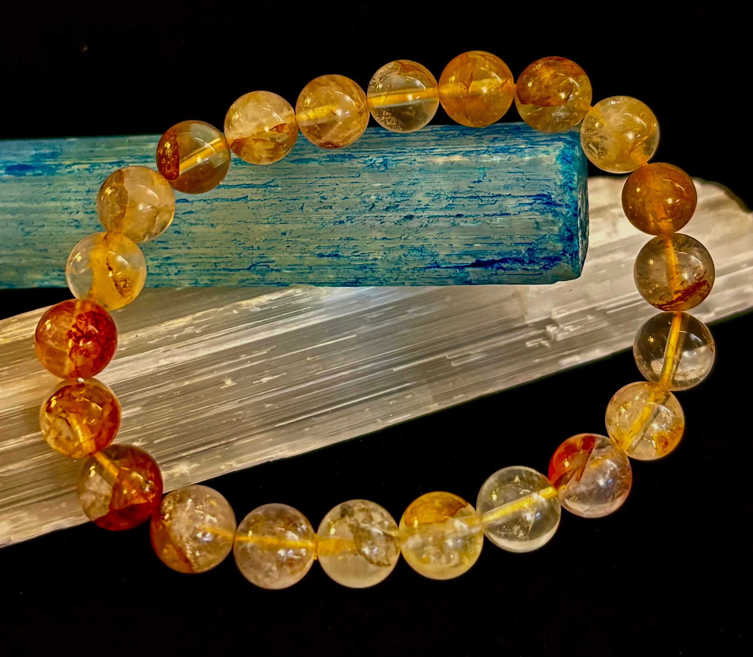Golden Healer Quartz Bracelet – 8mm Natural Crystal (Small–Medium Wrist) | Energy Healing, Alignment & Manifestation | | Wiccan Center