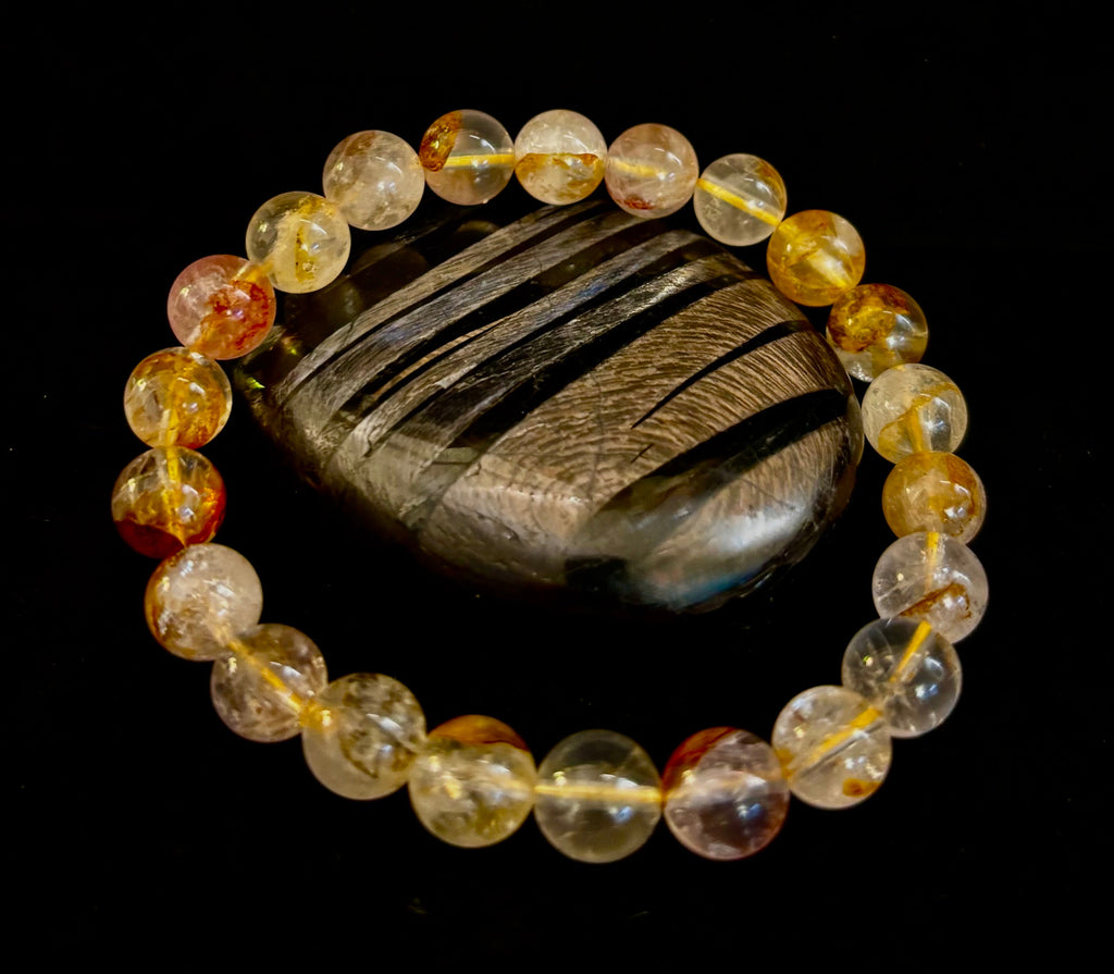 Golden Healer Quartz Bracelet – 8mm Natural Crystal (Small–Medium Wrist) | Energy Healing, Alignment & Manifestation | | Wiccan Center