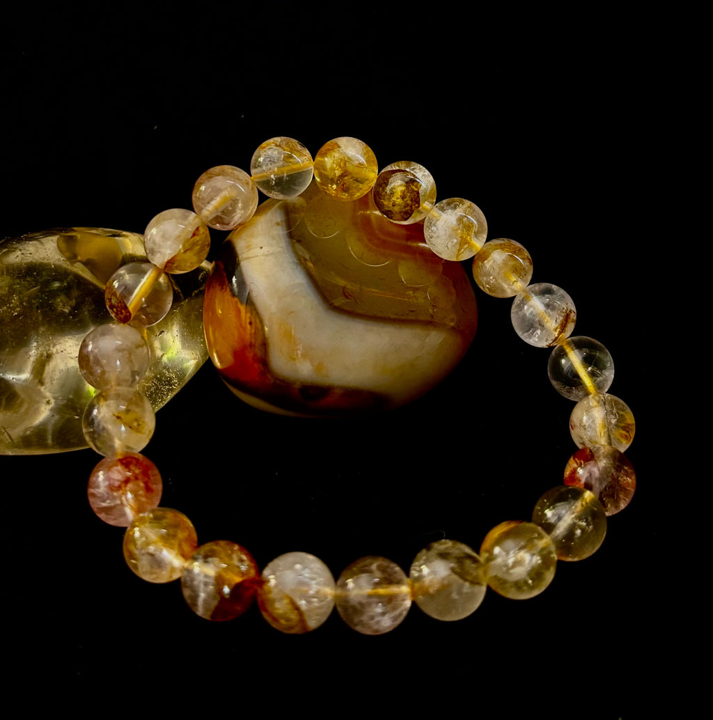 Golden Healer Quartz Bracelet – 8mm Natural Crystal (Small–Medium Wrist) | Energy Healing, Alignment & Manifestation | | Wiccan Center