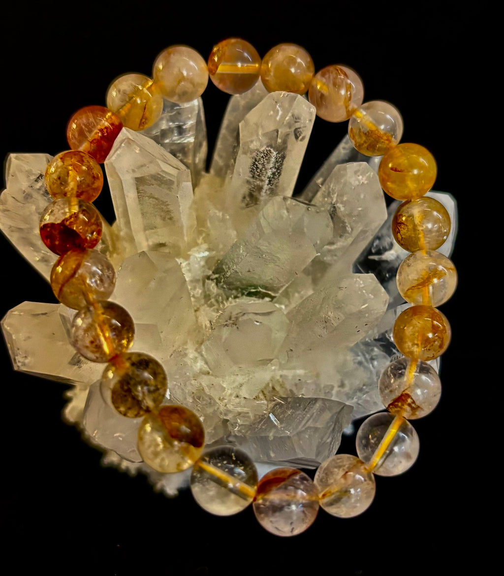 Golden Healer Quartz Bracelet – 8mm Natural Crystal (Small–Medium Wrist) | Energy Healing, Alignment & Manifestation | | Wiccan Center