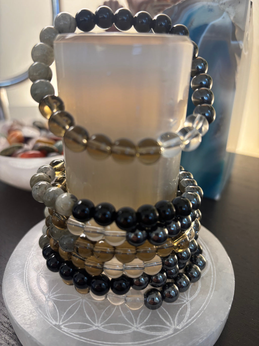 Midnight Path Spell Bracelet – Witchy Intention Bead Bracelet (8mm, Medium Wrist) | | Wiccan Center