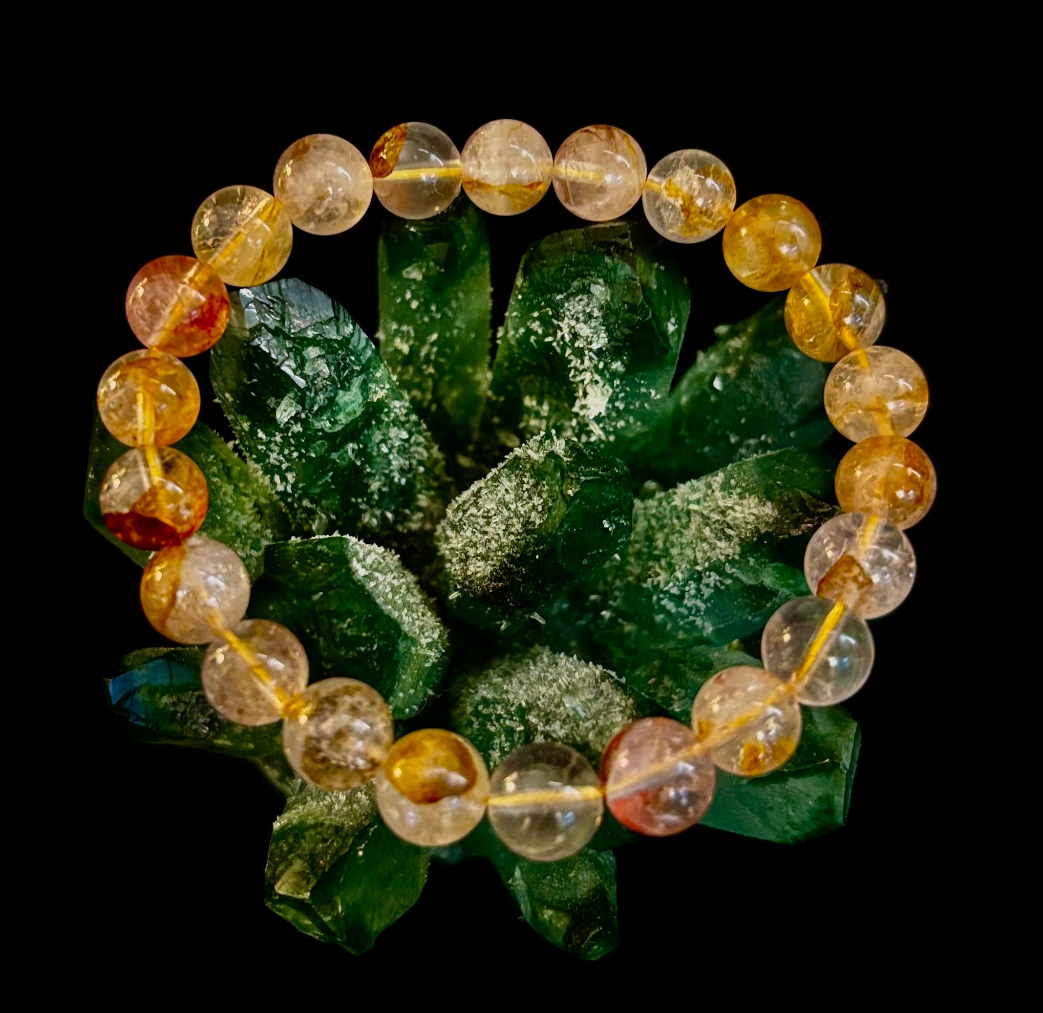Golden Healer Quartz Bracelet – 8mm Natural Crystal (Small–Medium Wrist) | Energy Healing, Alignment & Manifestation | | Wiccan Center