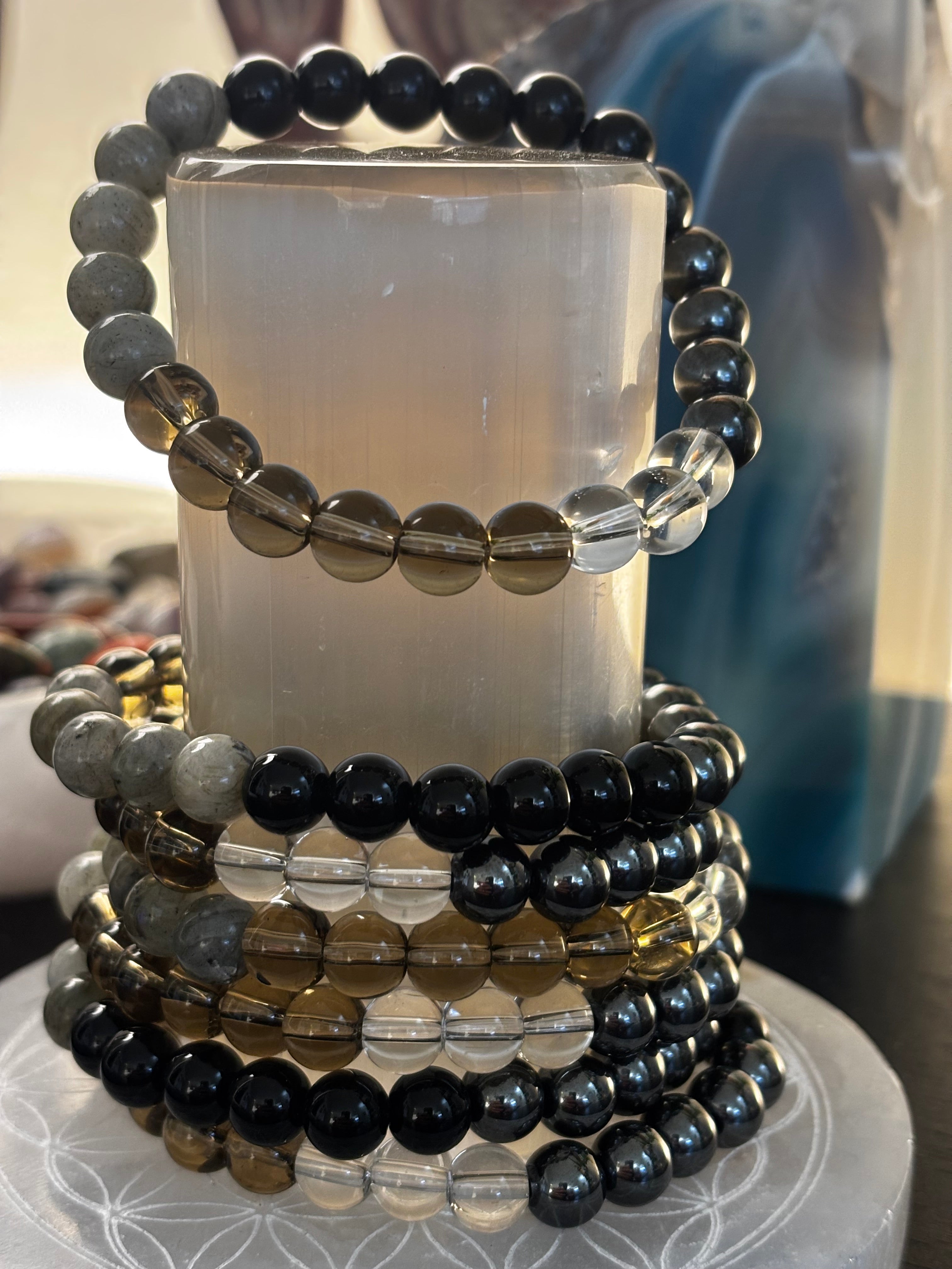 Midnight Path Spell Bracelet – Witchy Intention Bead Bracelet (8mm, Medium Wrist) | | Wiccan Center