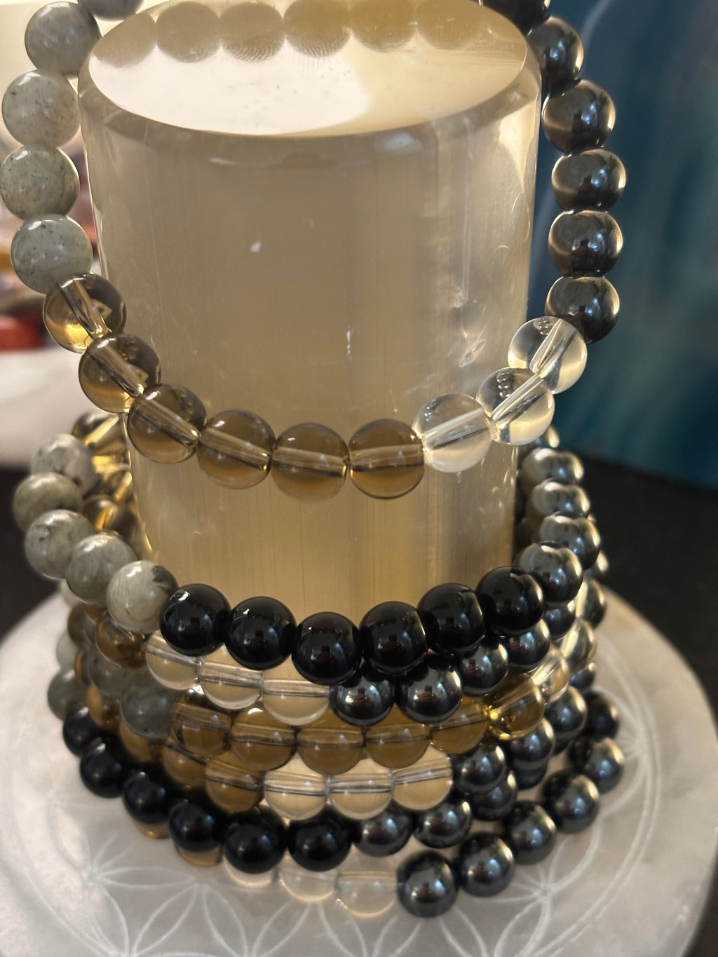Midnight Path Spell Bracelet – Witchy Intention Bead Bracelet (8mm, Medium Wrist) | | Wiccan Center