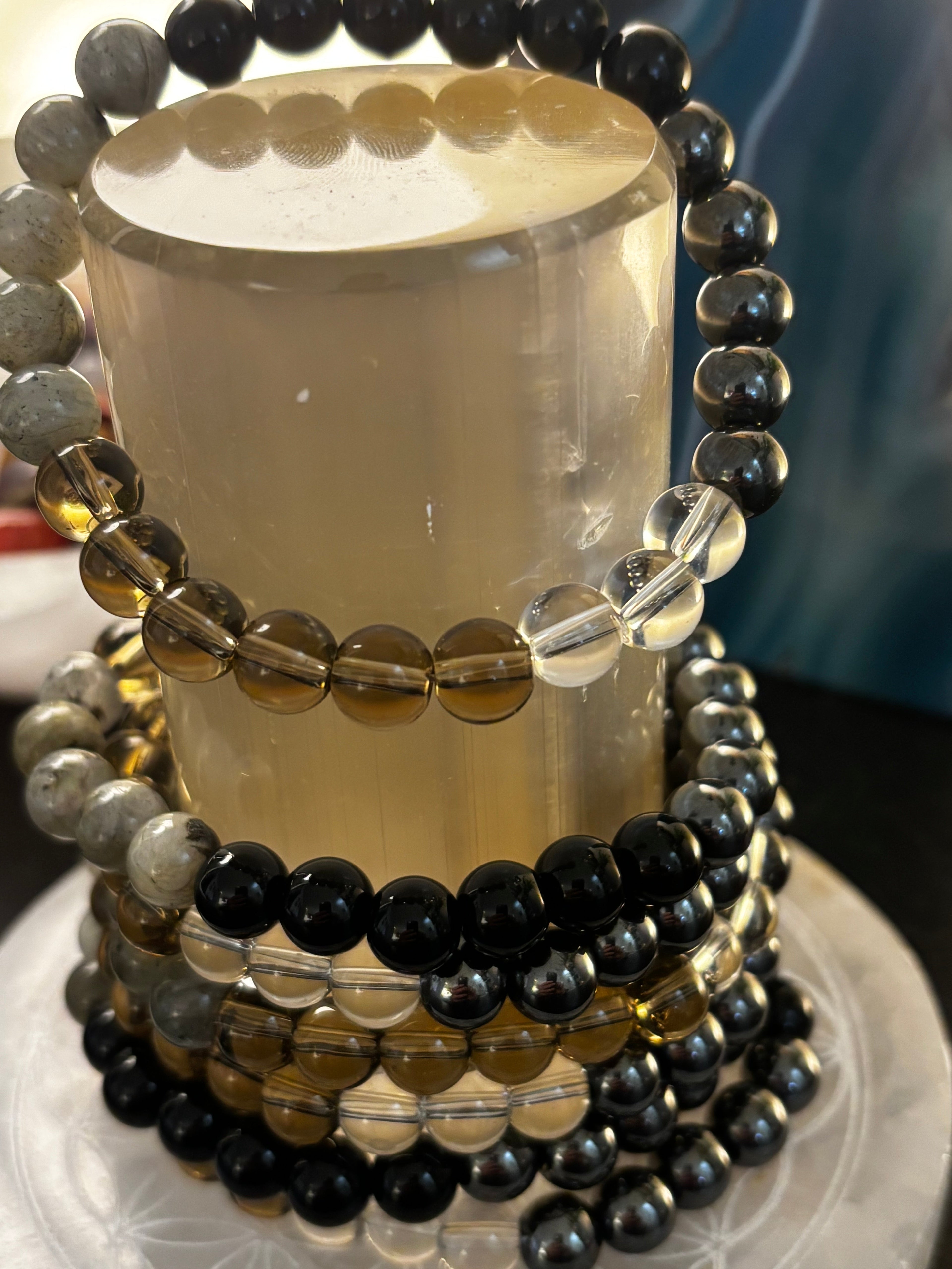 Midnight Path Spell Bracelet – Witchy Intention Bead Bracelet (8mm, Medium Wrist) | | Wiccan Center